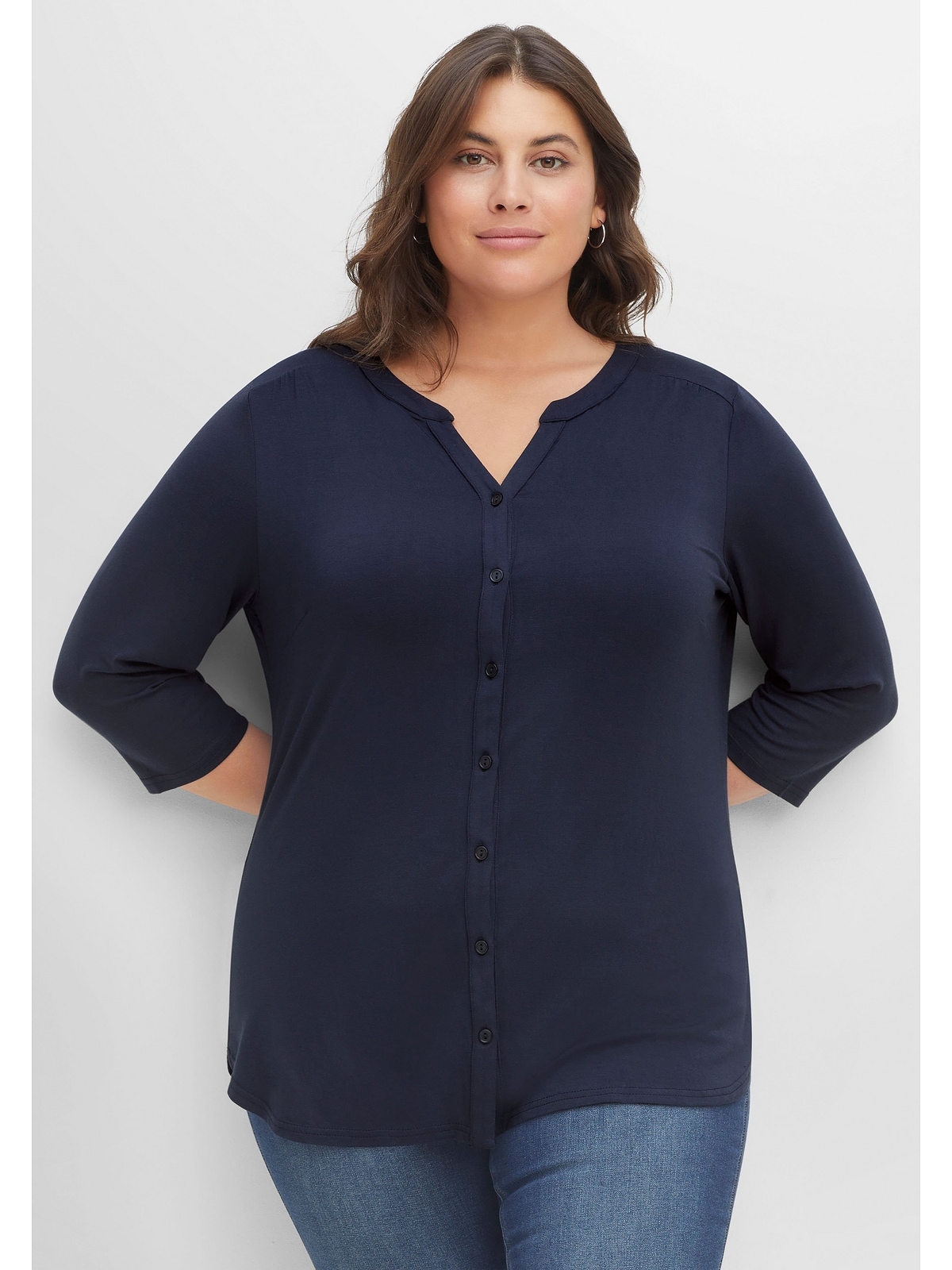 Black Friday Sheego Blusenshirt »Große Größen«, aus fließend-elastischer  Viskosequalität | BAUR
