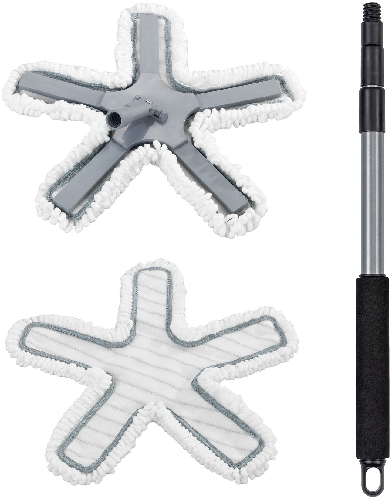 Maximex Bodenwischer-Set »Modell Oktopus mit Teleskopstiel«, (Set, 4 St.), 360°...