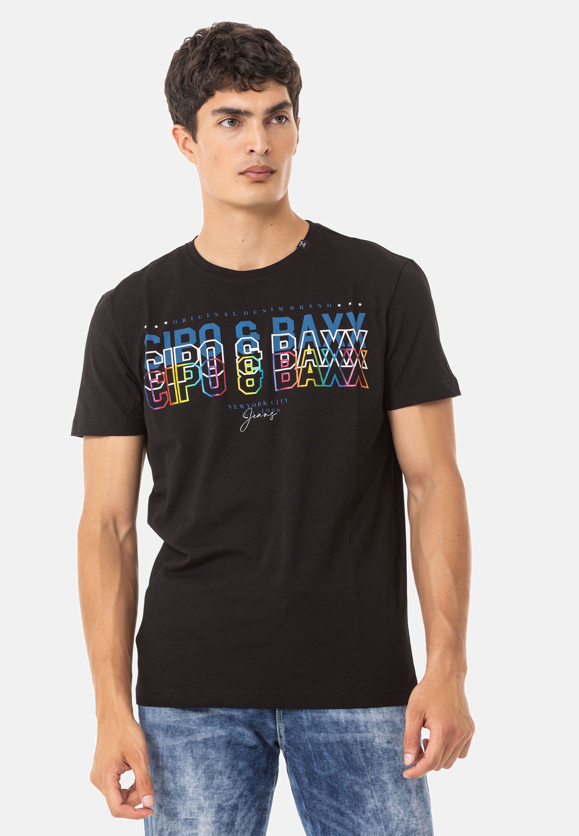 Cipo & Baxx T-Shirt »CT717«, mit trendigem Markenprint