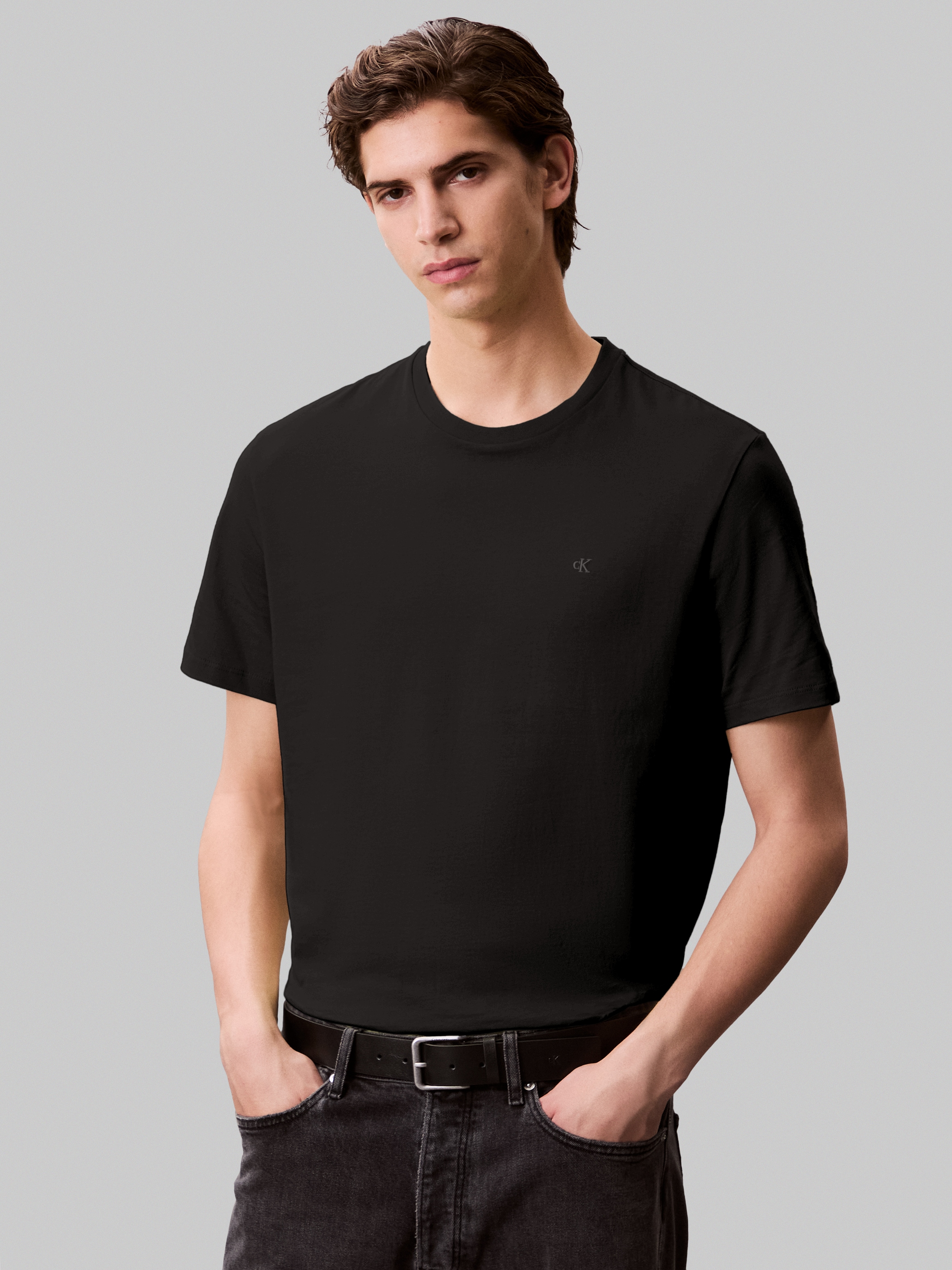 Calvin Klein Jeans T-Shirt "SS SMOOTH CTTN SOLID CREWNK TEE", mit Logo günstig online kaufen