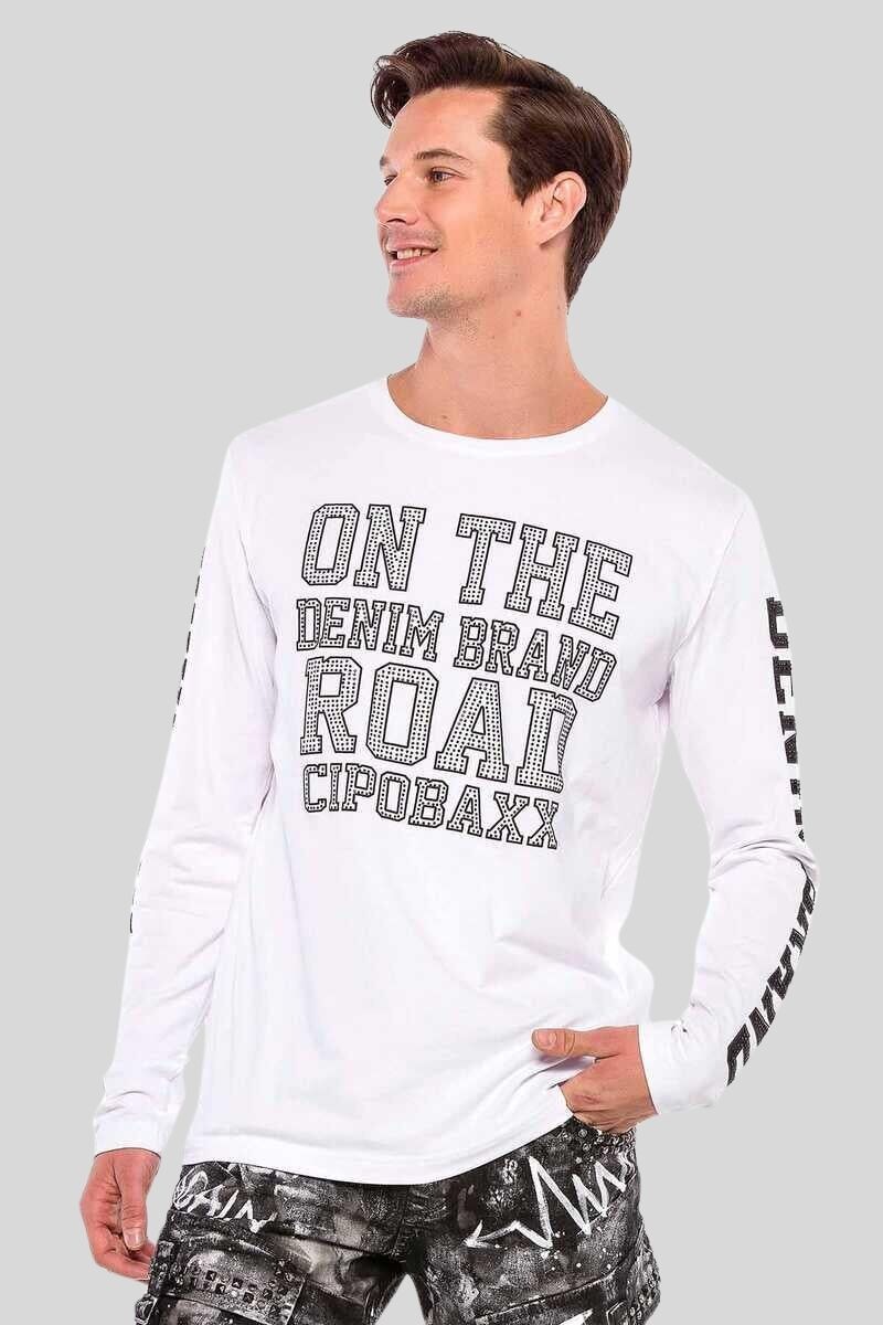 Cipo & Baxx T-Shirt »95% Baumwolle, 5% Elasthan«, mit coolen Ziersteinen