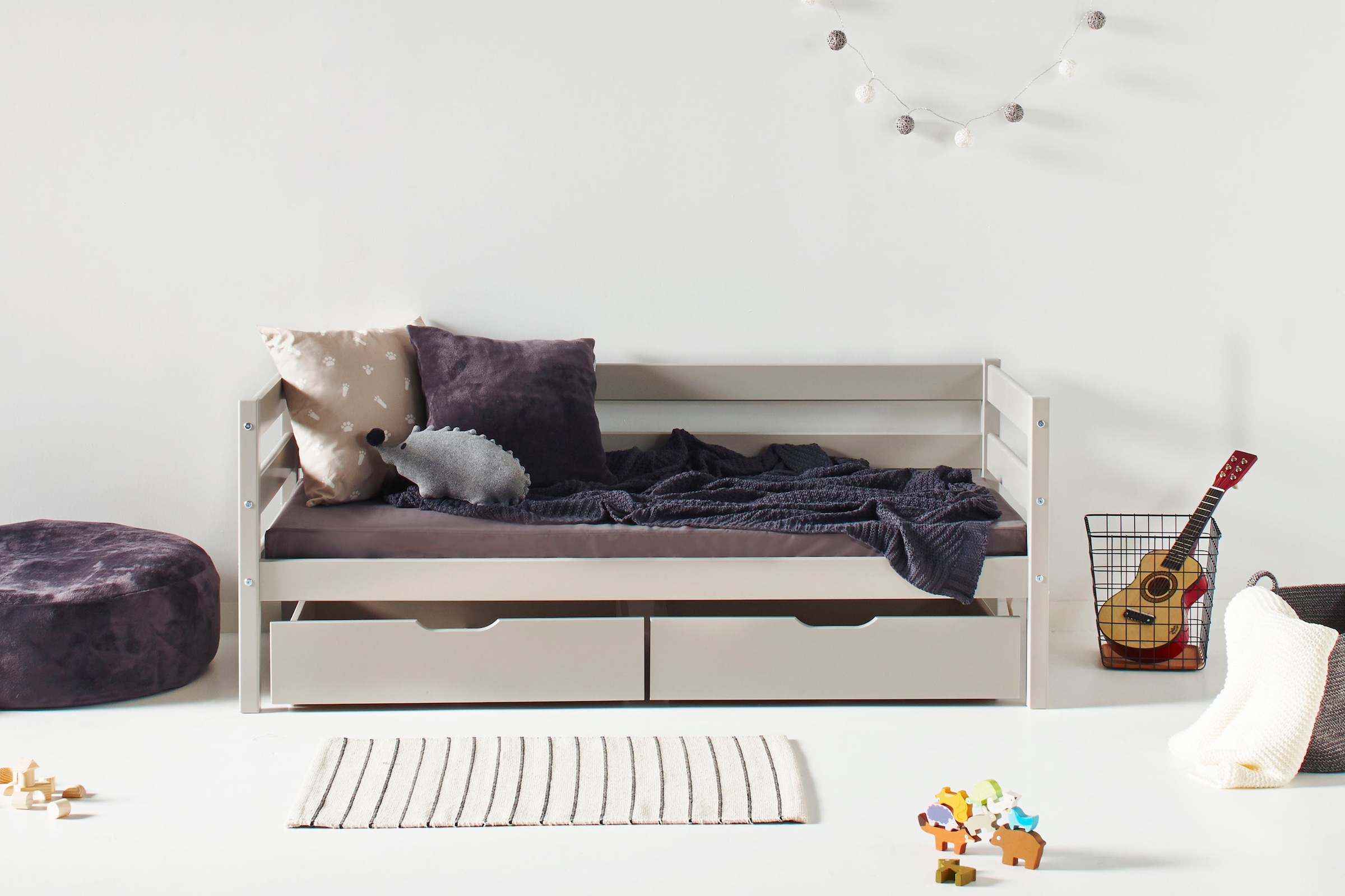 Hoppekids Einzelbett »ECO Comfort«, (Set), mit Rollrost in 8 Farben, wahlweise mit Matratze und Absturzsicherung