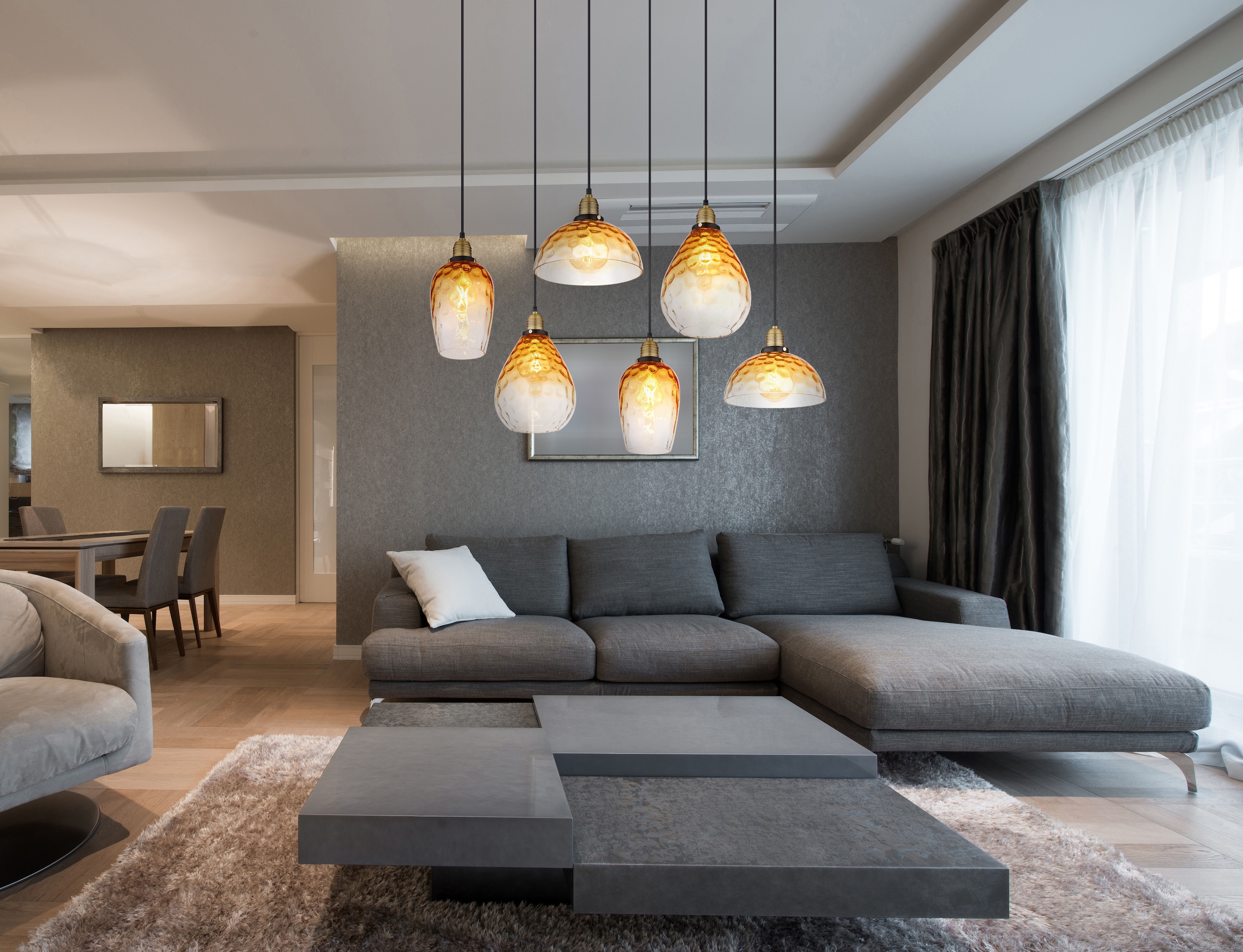 GLOBO LIGHTING Hängeleuchte »SALVY« E27 1 Stk. Hängelampe/Pendelleuchte/Esszimmer/Wohnzimmer/Esstisch