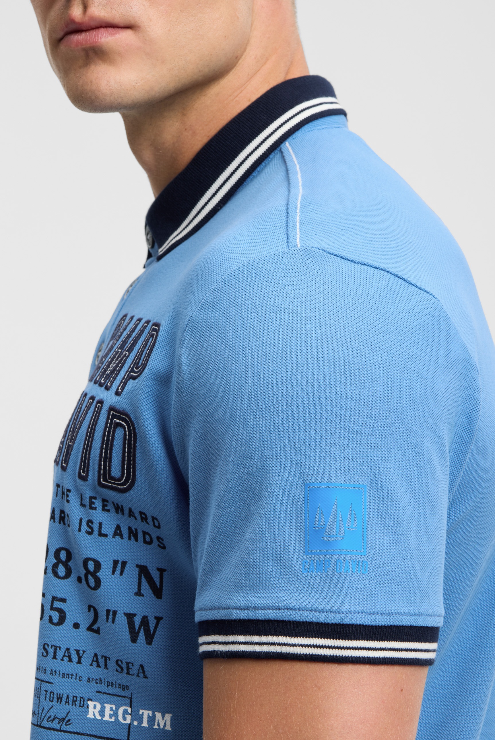 CAMP DAVID Poloshirt mit Seitenschlitze