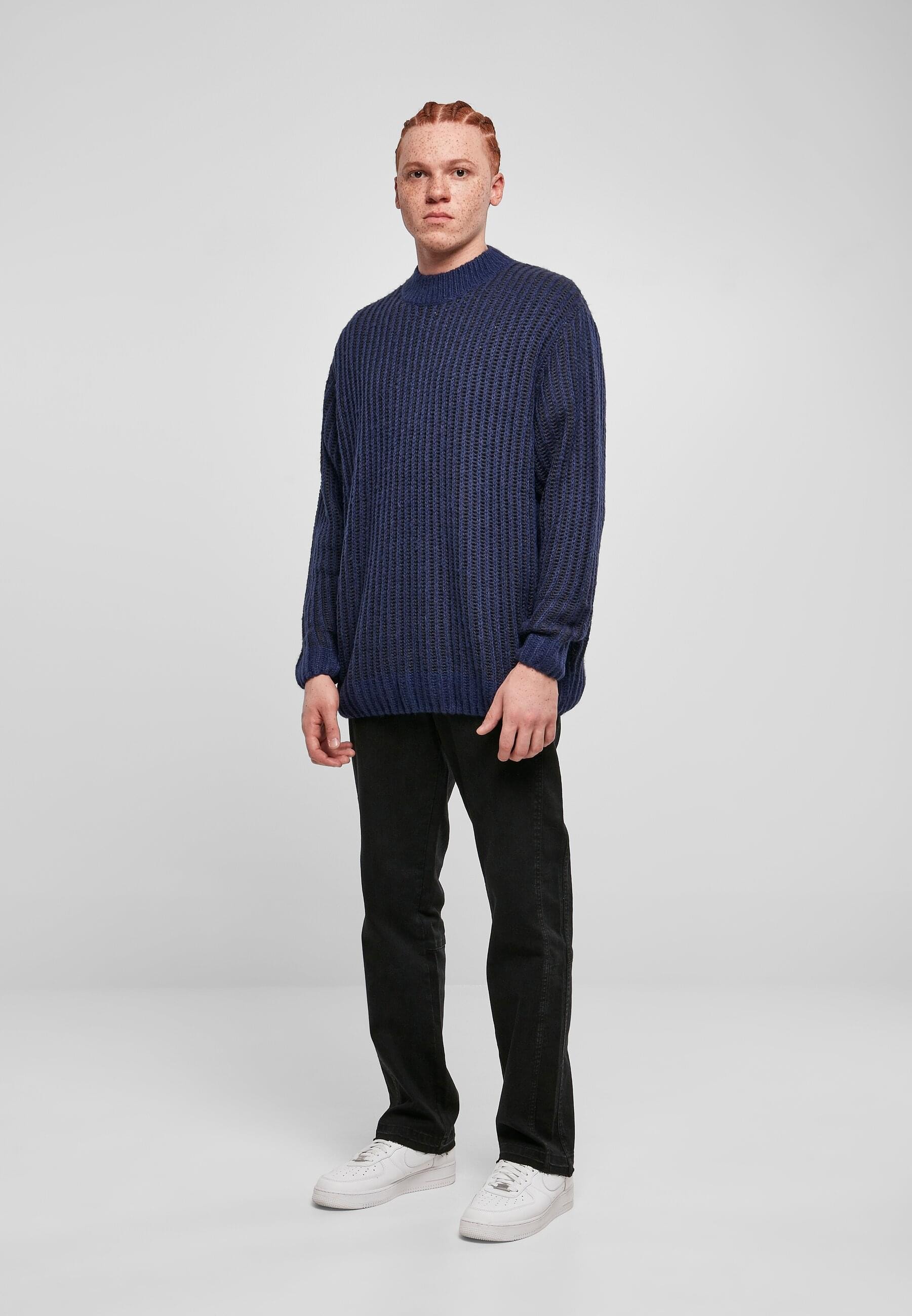 URBAN CLASSICS Rundhalspullover »Urban Classics Herren Oversized Two Tone Sweater«, (1 tlg.)