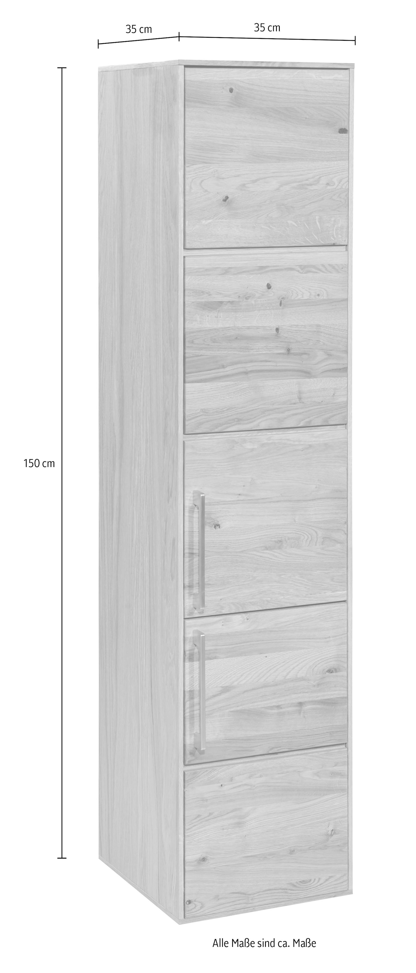 BASIC by Balculina Badmöbel-Set »Yukon«, (4 St.), Breite 160 cm,Badezimmerset 4-tlg, Softclose, teilmassiv/massiv