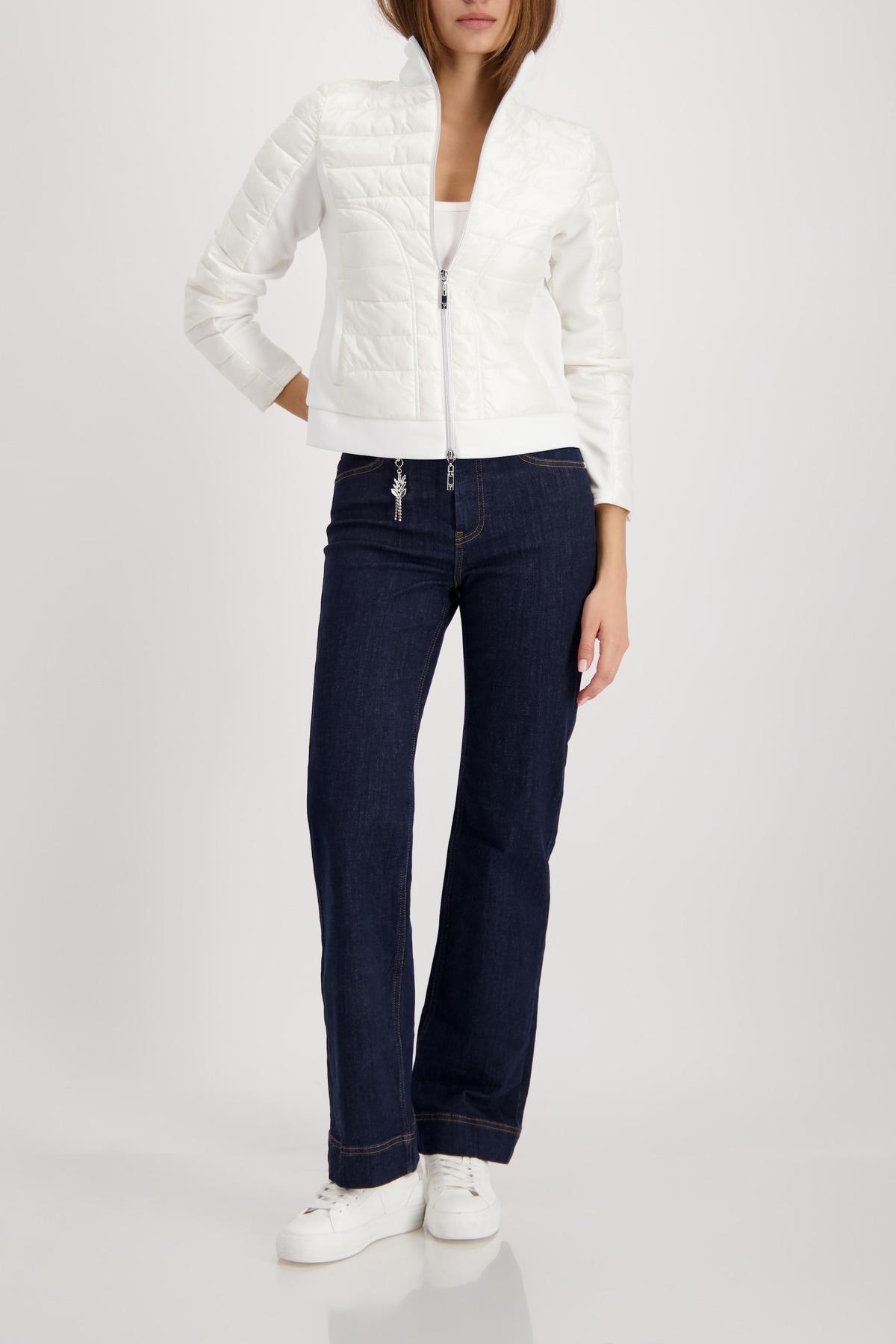 Monari Steppjacke »Jacke Stepp + Neopren« Neopren-Details, Regular Fit, Linker Ärmel mit Patch