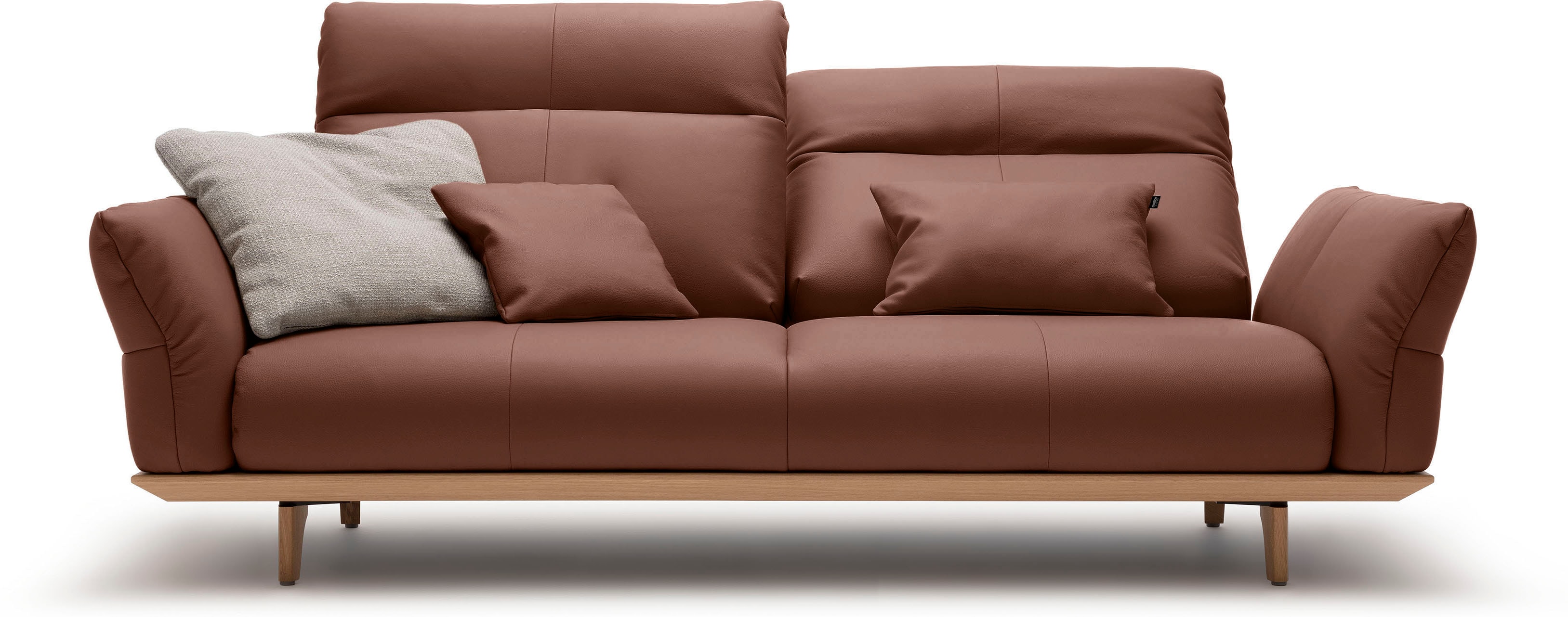 Creation BY ROLF BENZ 3-Sitzer "CR.460, Designsofa mit verstellbarer Rückenlehne, extra bequem," Sockel in Eiche, Füße Eiche natur, Breite 208 cm