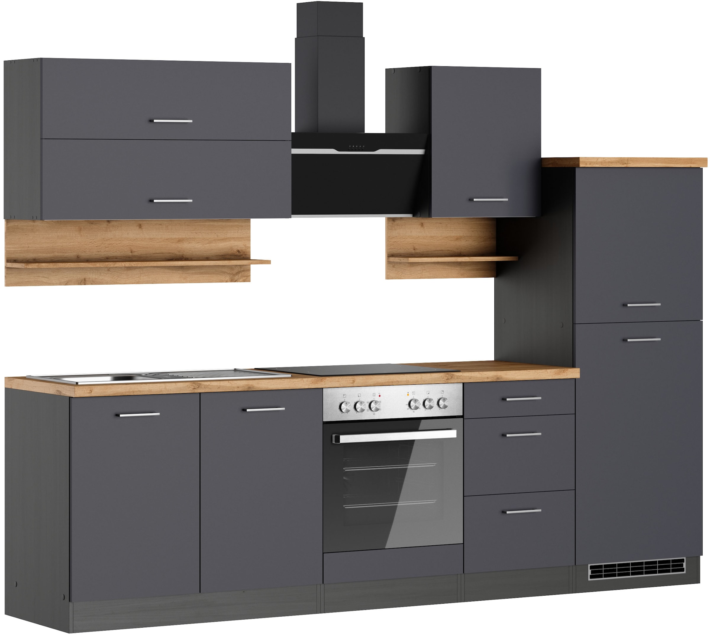 KOCHSTATION Küchenzeile "KS-Milan" 270 cm breit, robuste Metallauszüge, vie günstig online kaufen