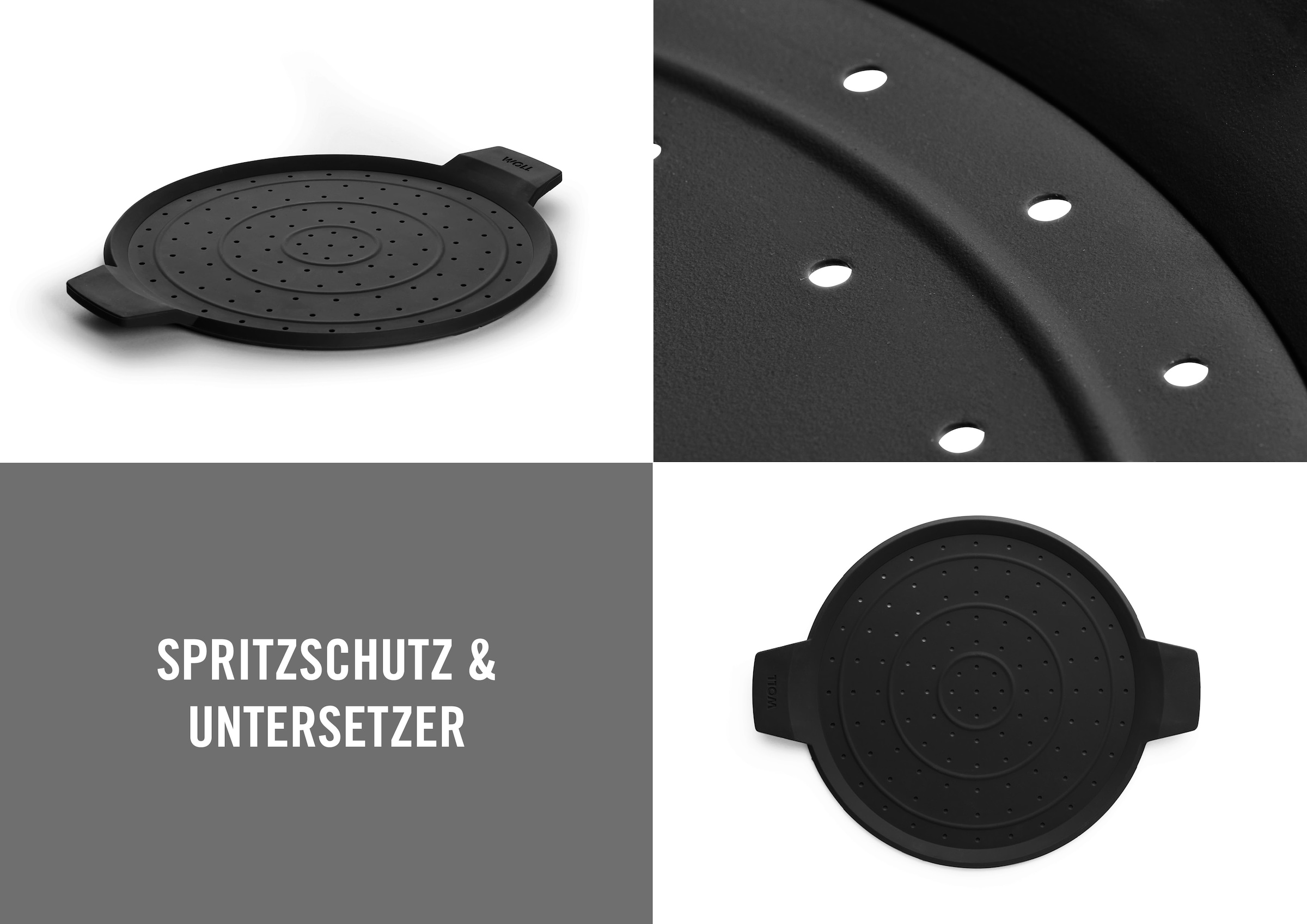 WOLL Spritzschutzdeckel »WOLL Silikonspritzschutz, rund« Hitzebeständig, Spülmaschinengeeignet, für Pfannen und Töpfe