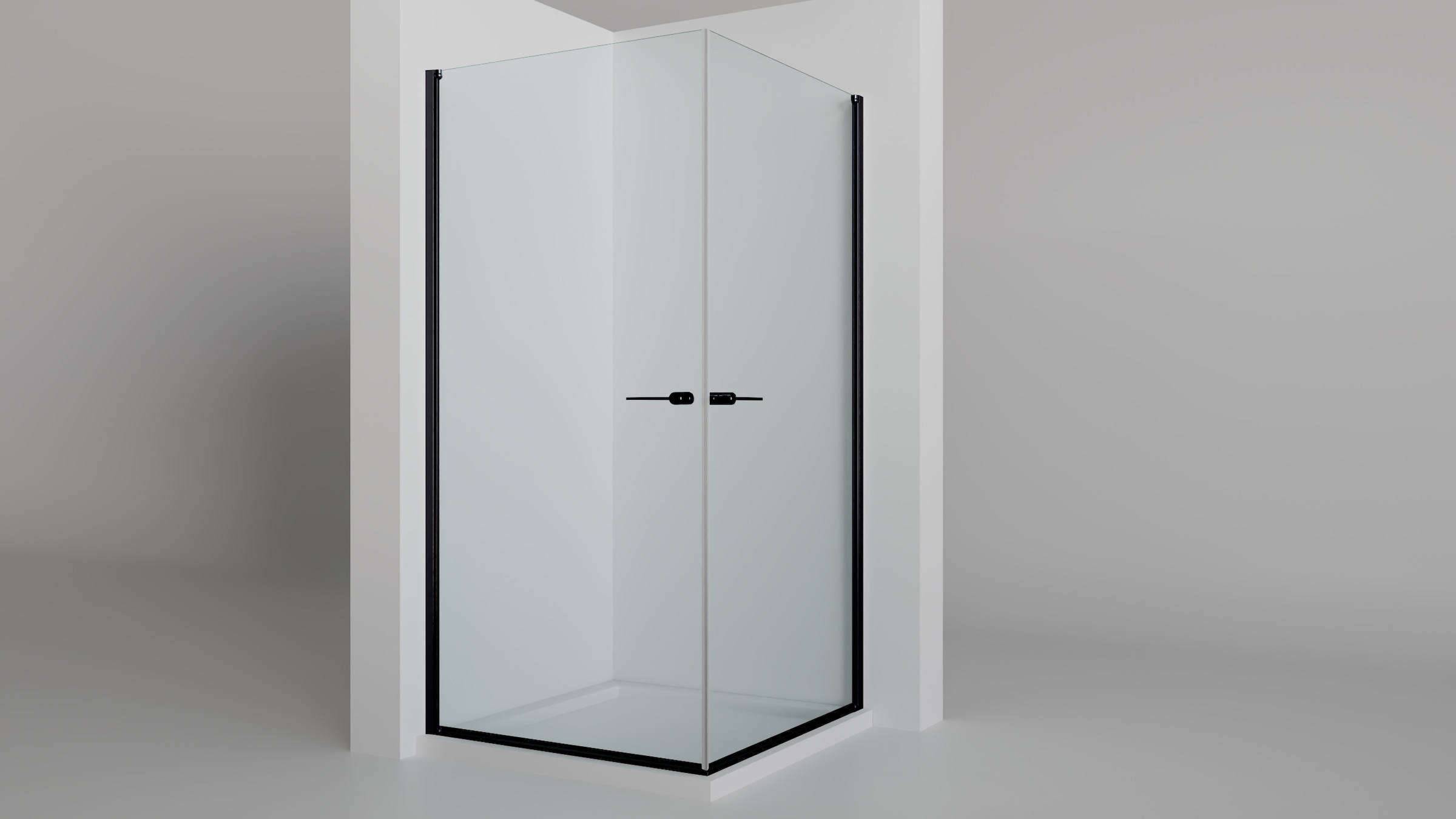 welltime Eckdusche Rahmenloses Design mit extravaganten Griffen