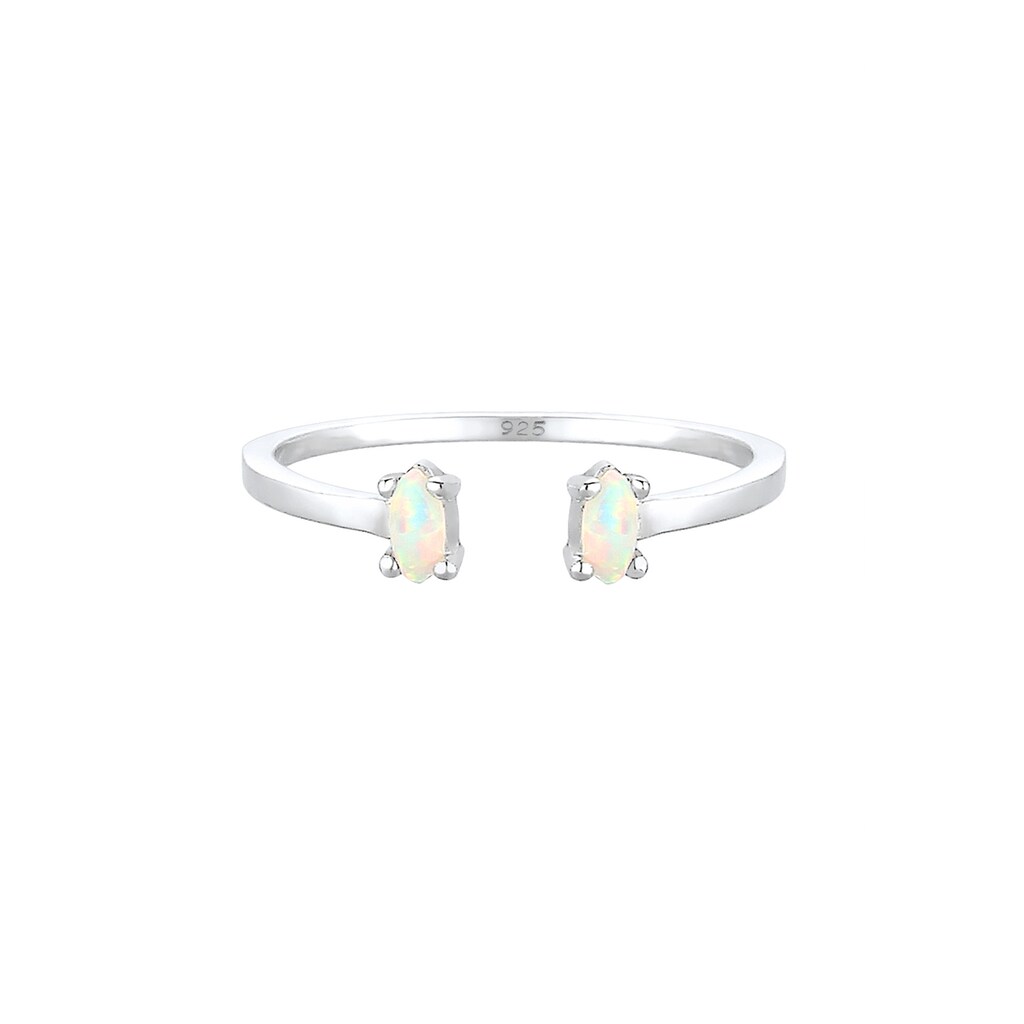 Elli Fingerring »mit Opal Oval Offen Verstellbar 925 Silber«