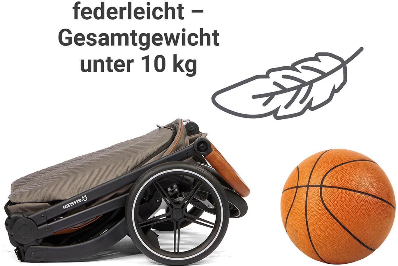 Gesslein Kombi-Kinderwagen »FX4 Soft+ mit Aufsatz Style, schwarz/cognac«, mit Babywanne C3 und Babyschalenadapter