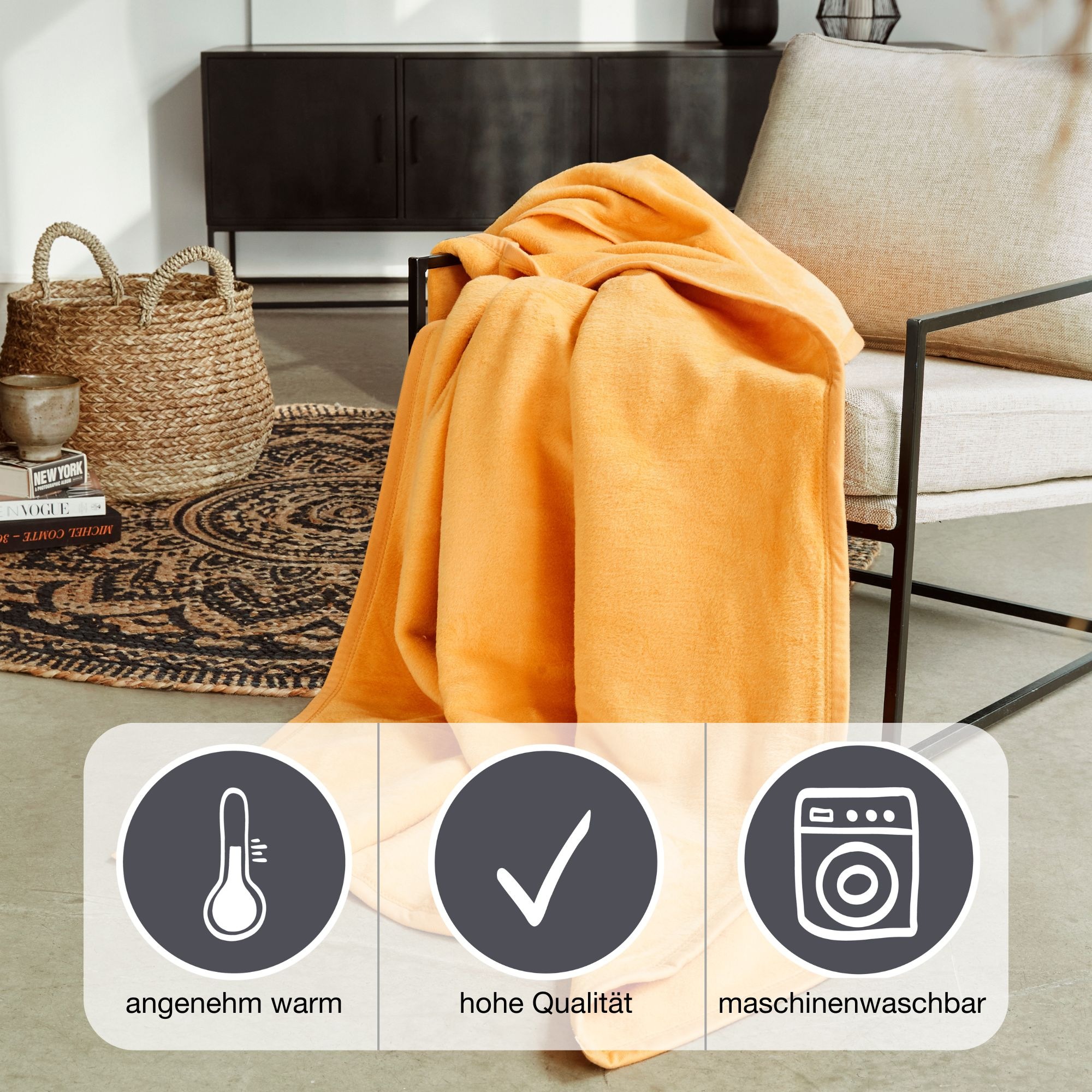 IBENA Wohndecke "Luxus" verschiedene größen, uni, kuscheldecke, premium, ma günstig online kaufen