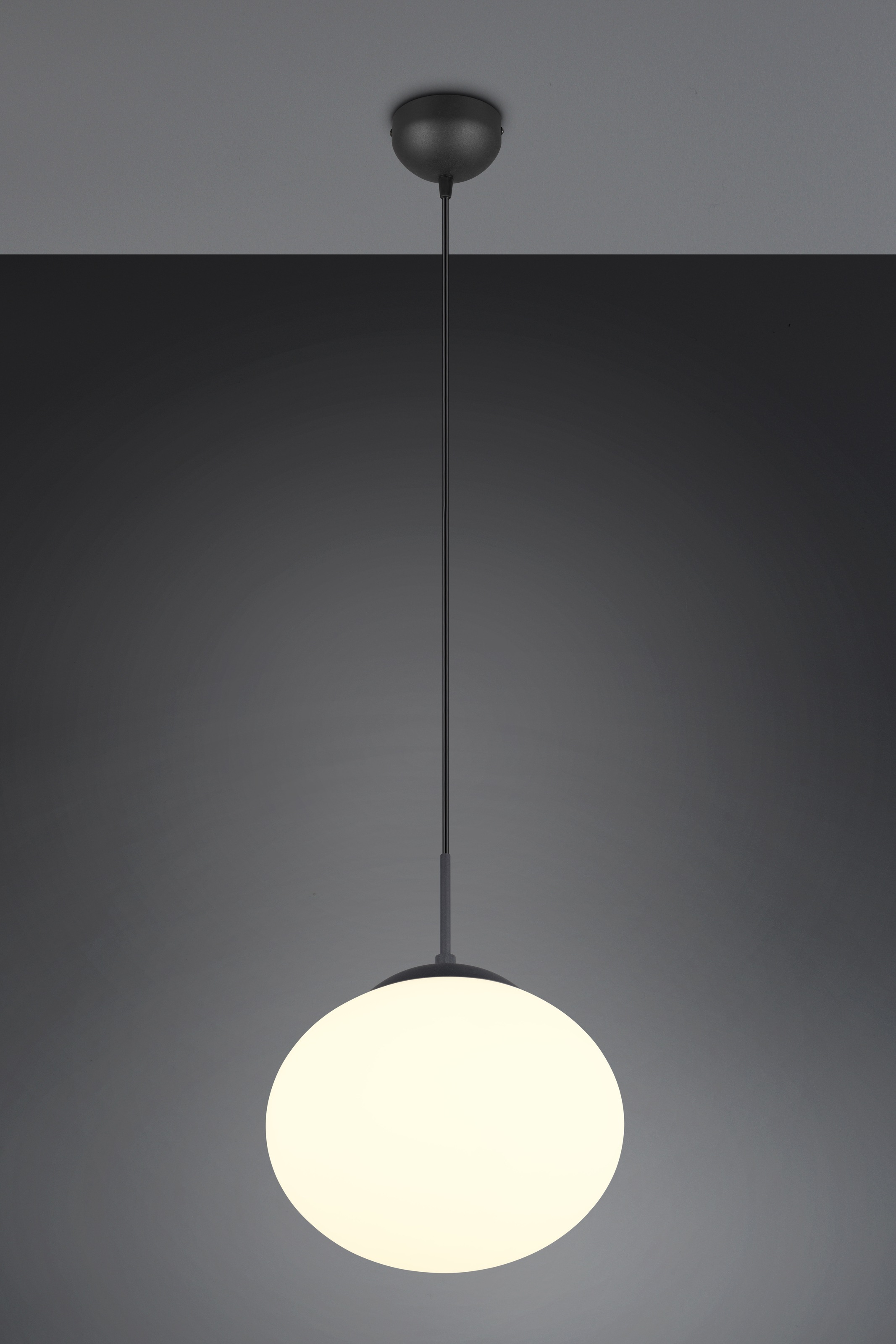 TRIO Leuchten Pendelleuchte »FOMENTO, Hängelampe mit Glasschirm, exkl 1x E27 max 15W« E27 1 Stk. warmweiß - kaltweiß Glas Hängeleuchte Höhe 150 cm, Hängelampe Küche Esszimmer Wohnzimmer