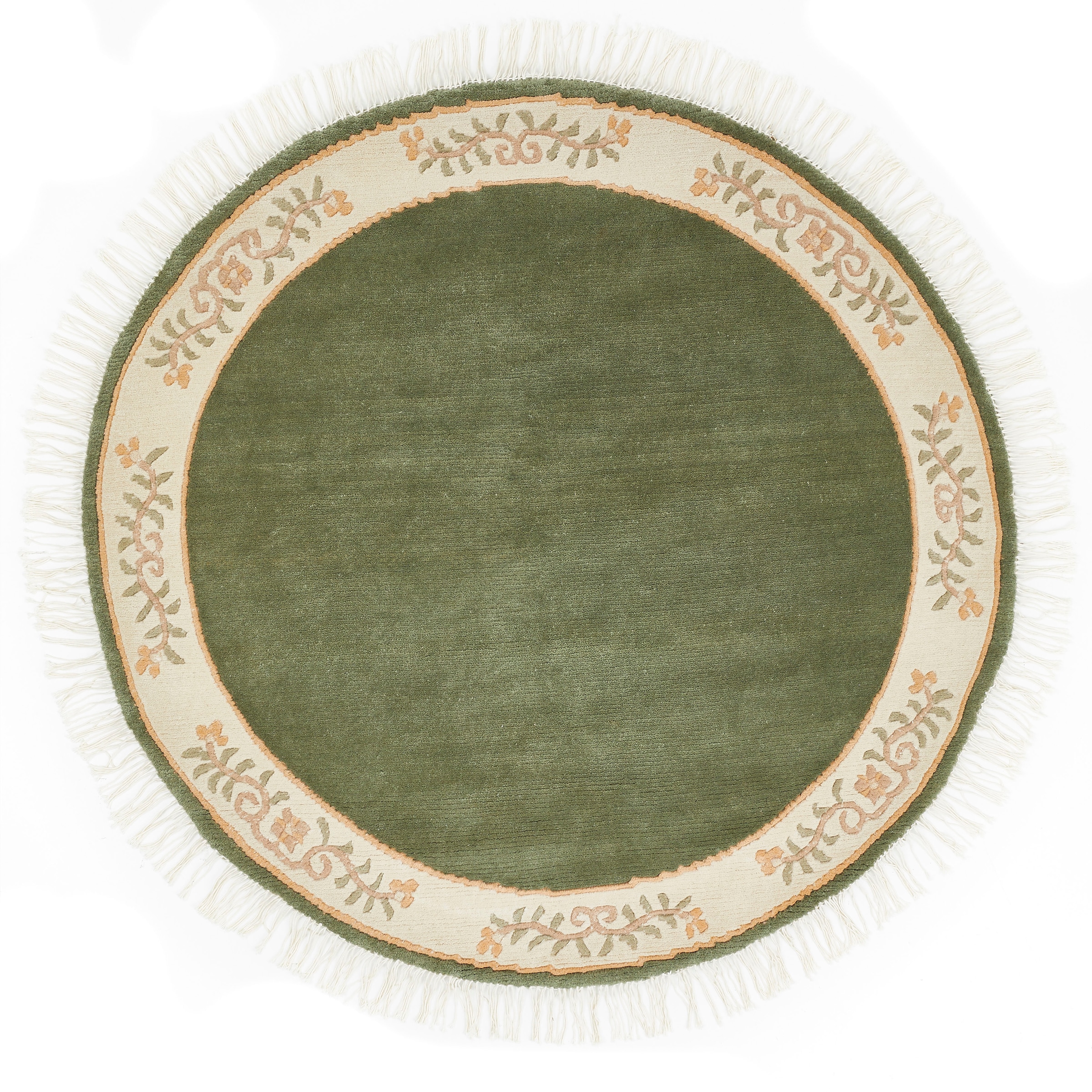 LUXOR living Wollteppich »Giza«, rund, 12 mm Höhe, reine Wolle, handgeknüpft, mit Bordüre und Fransen, Orient-Teppich