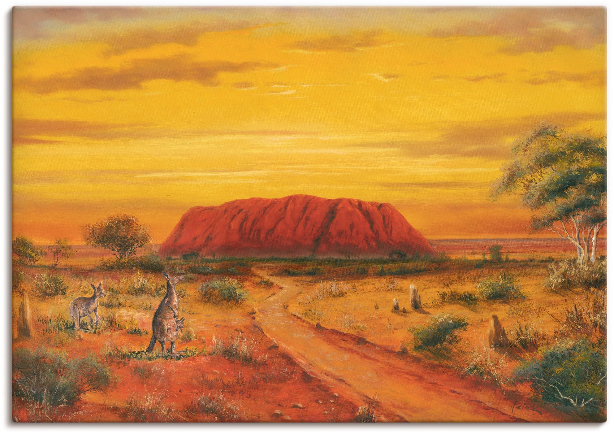 Artland Leinwandbild "Australisches Tal", Australien, (1 St.), auf Keilrahmen gespannt