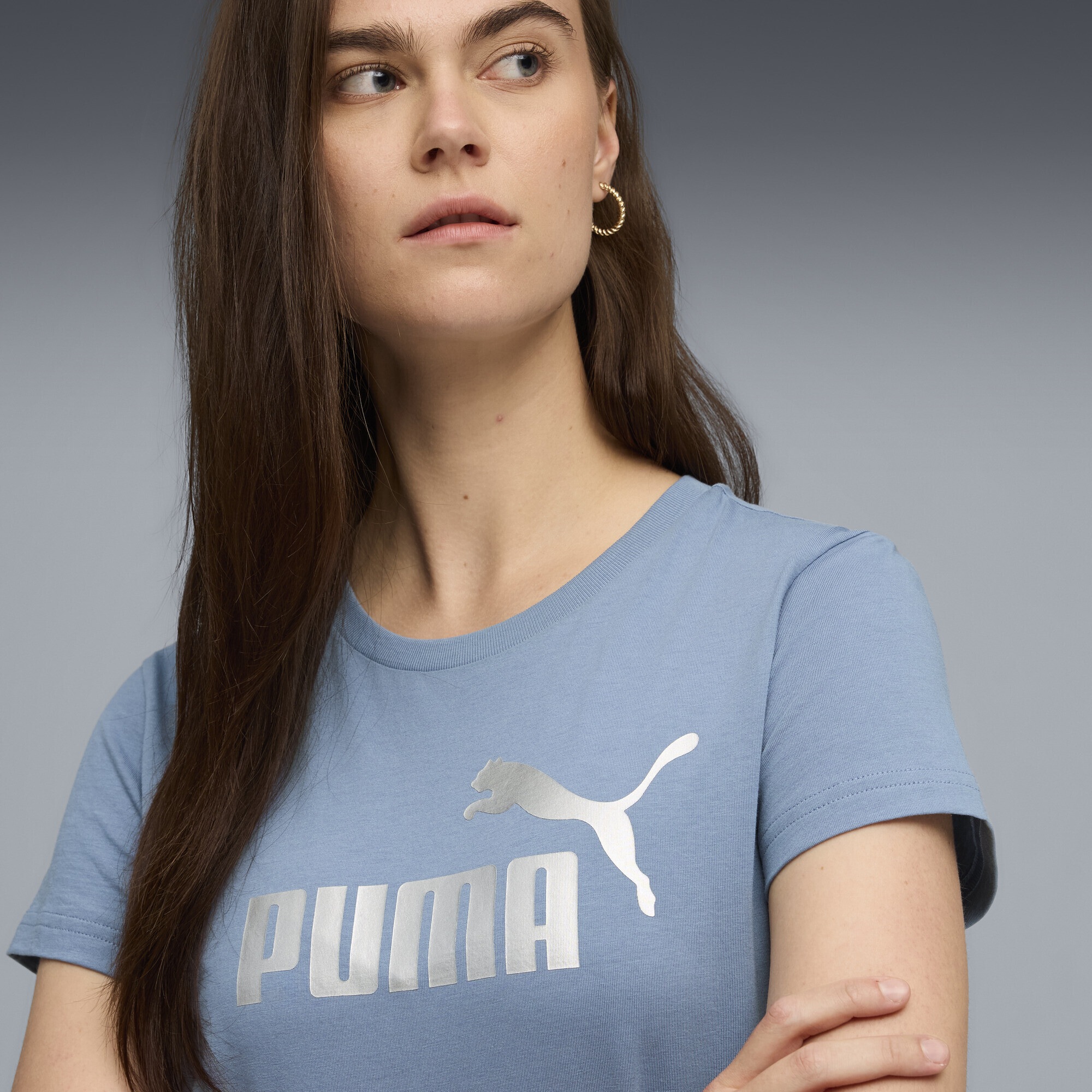 PUMA T-Shirt »ESS METALLIC No. 1 Logo T-Shirt Damen«