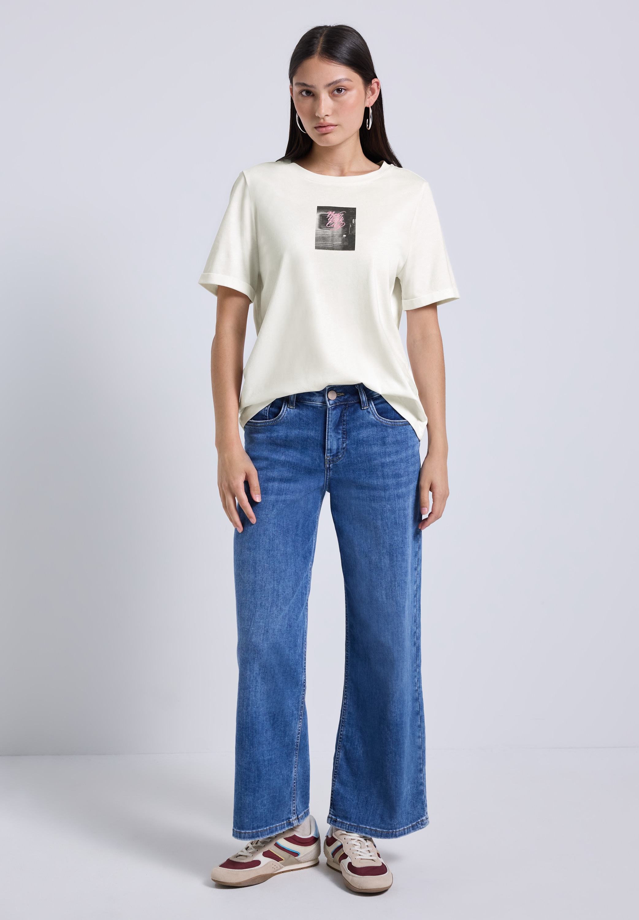 STREET ONE STUDIO T-Shirt, mit Rundhalsausschnitt