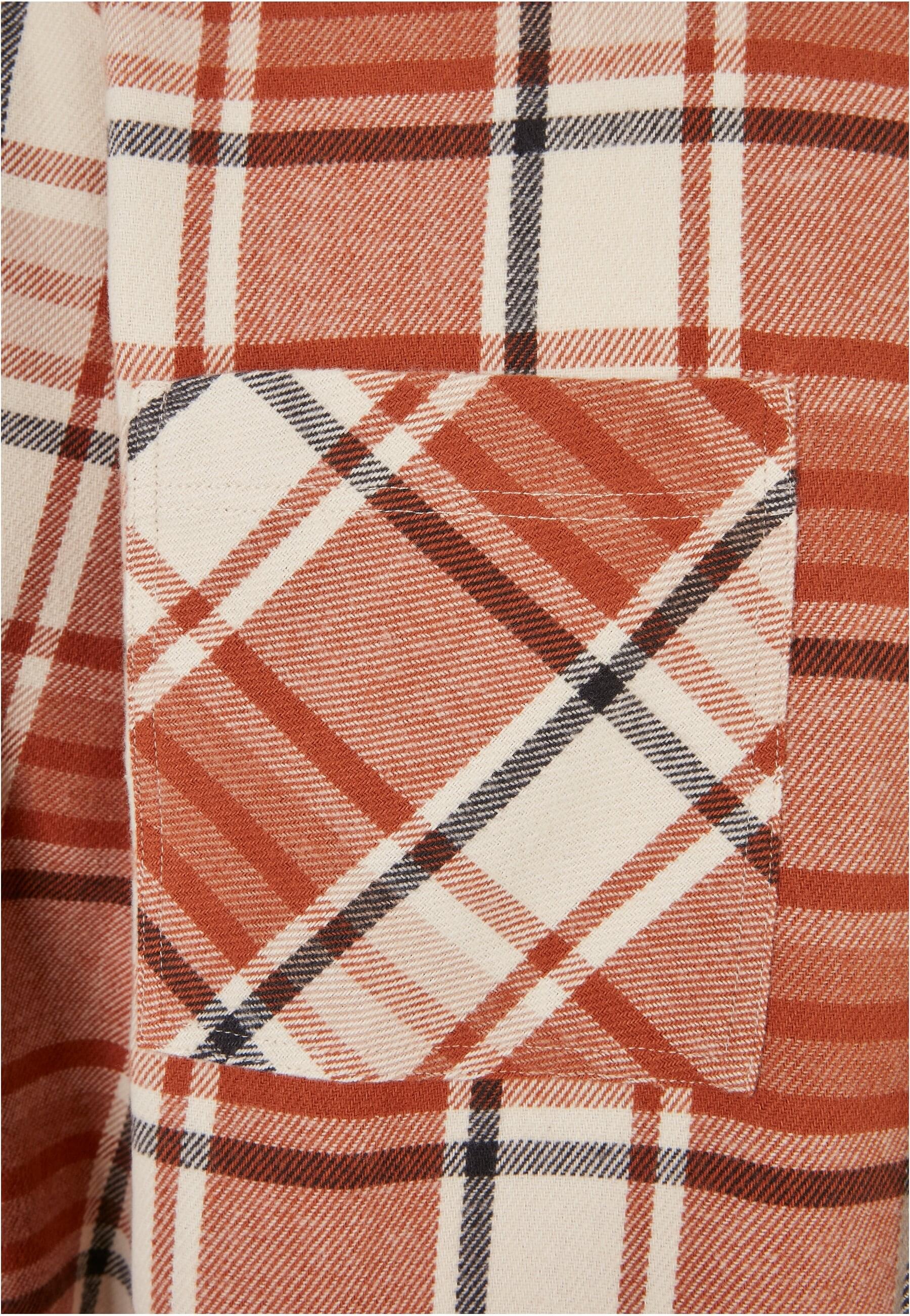 URBAN CLASSICS Langarmhemd »Urban Classics Herren Long Oversized Checked Leaves Shirt«, (1 tlg.)