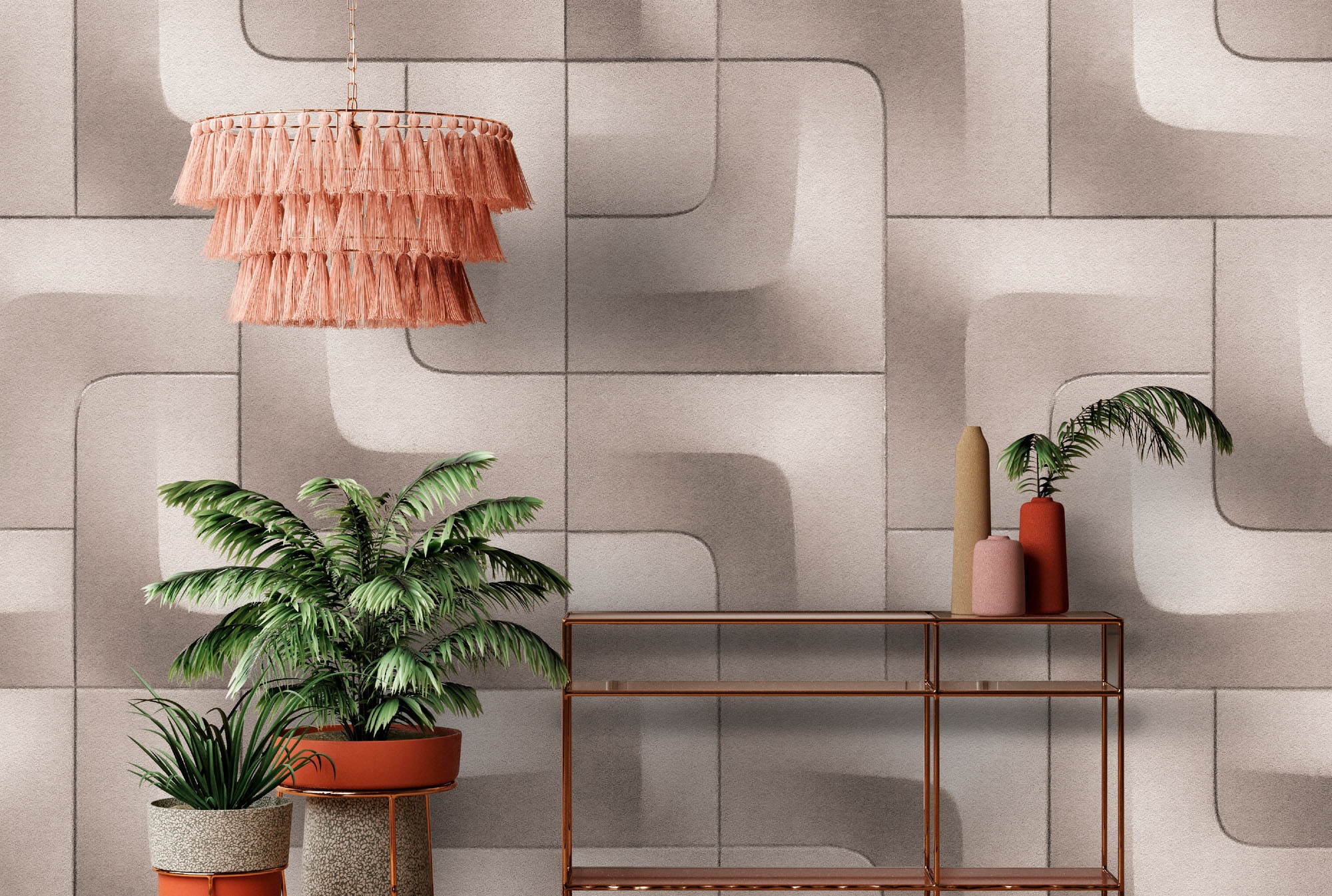 living walls Fototapete »Walls by Patel 5 Fototapete Geometrische 3D-Module« 3D-Optik glatt Geometrische 3D-Module auf 200 g/m² Premium-Vlies
