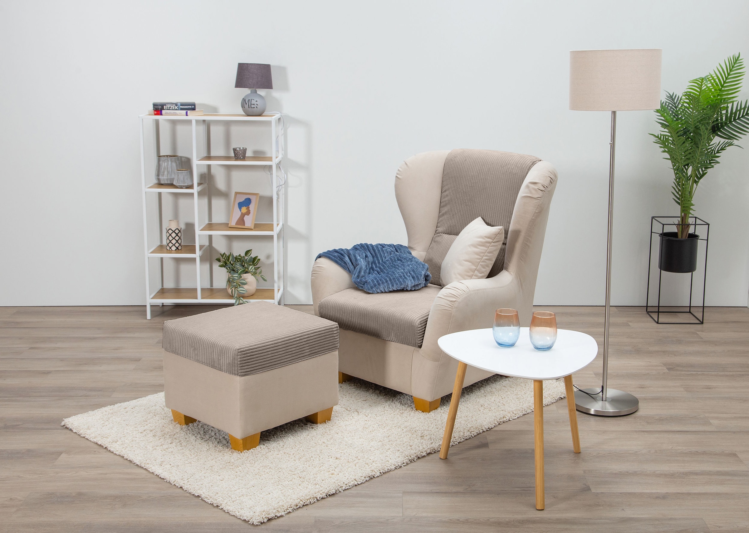 Home affaire Ohrensessel "Oliver, B: 92 cm, Sitzhöhe: 41 cm" 1 Zierkissen