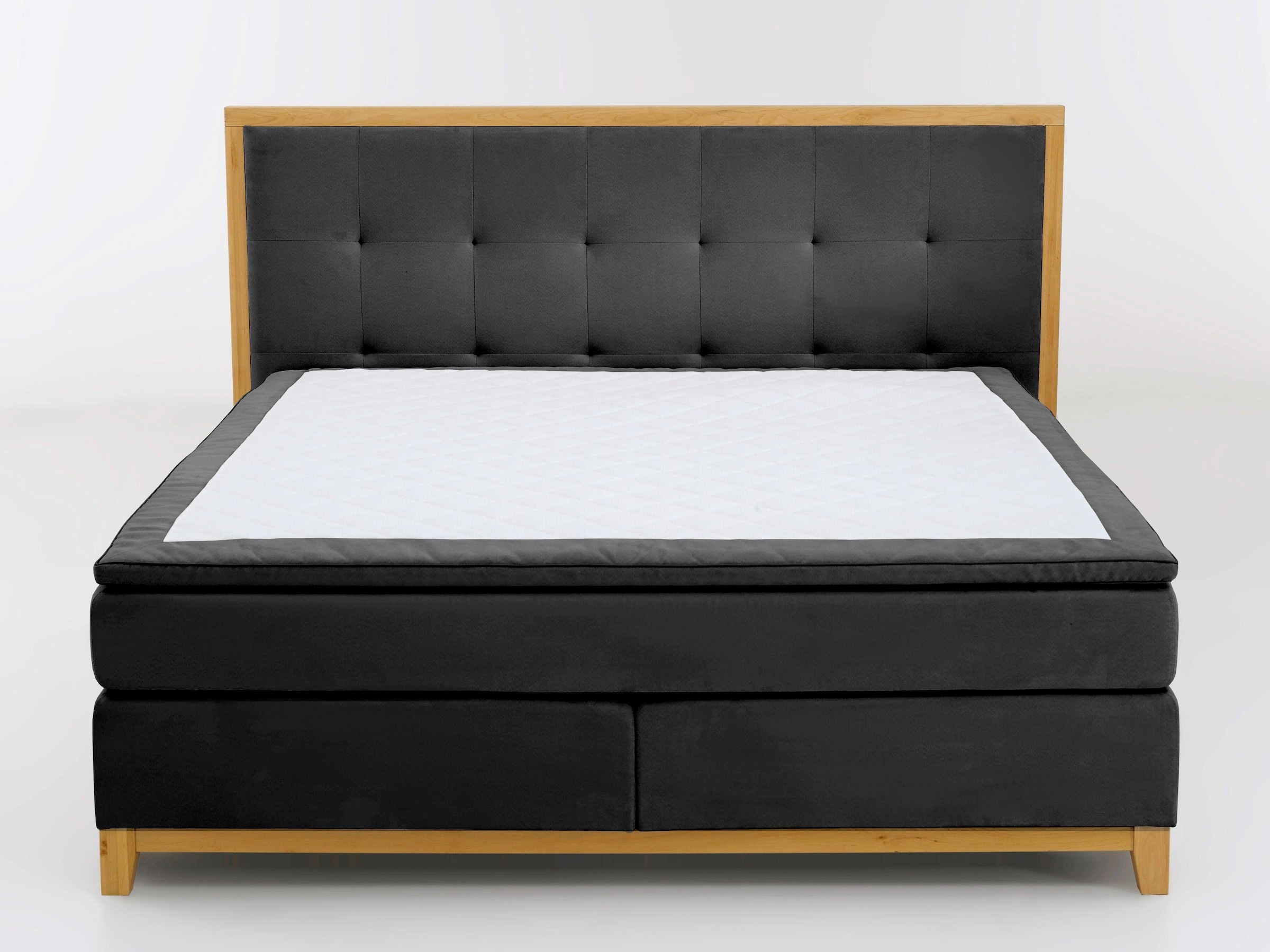 Home affaire Boxspringbett »Sonja«, mit Steppung im Kopfteil und Holzrahmen, inklusive Topper