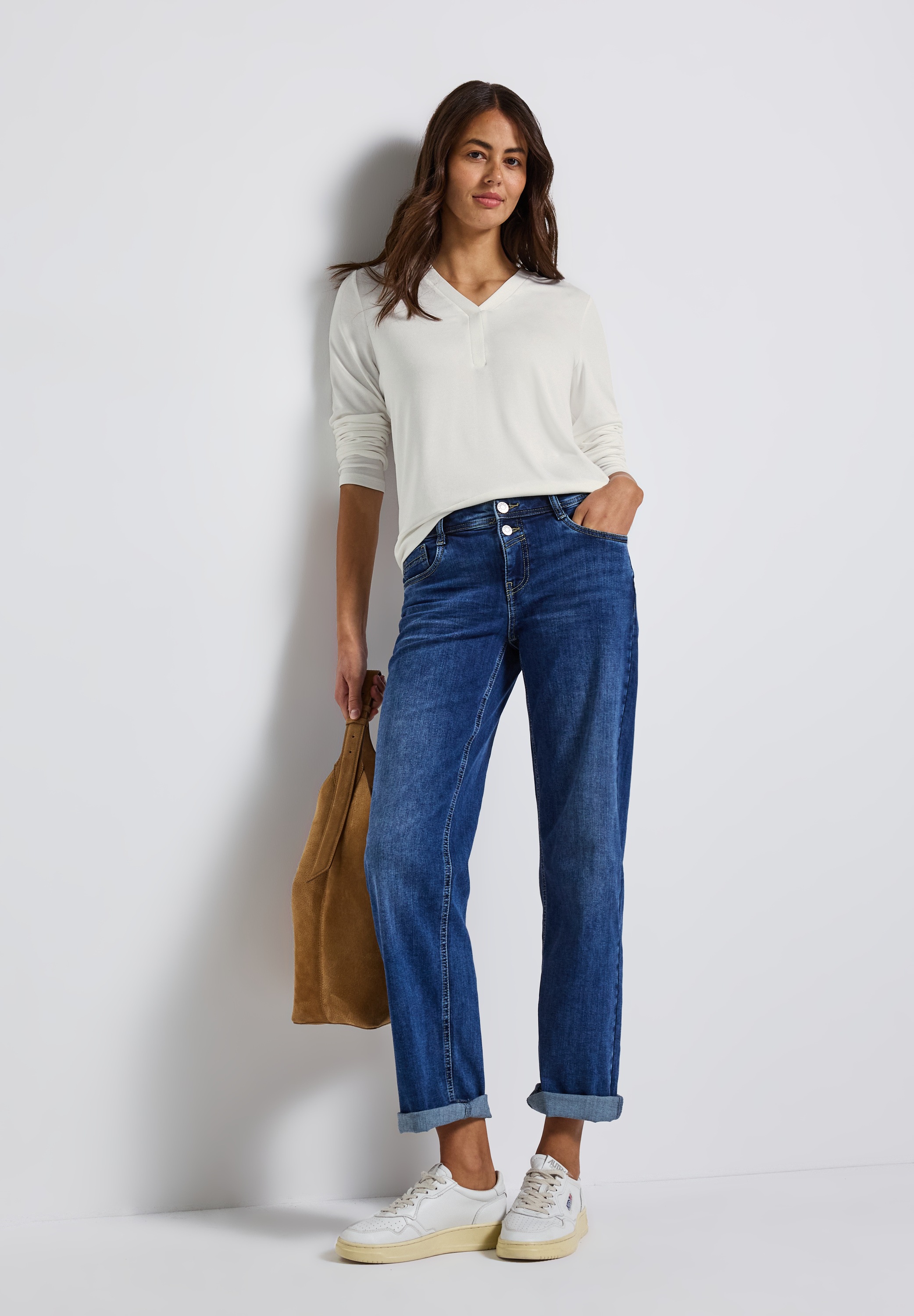 Thumbnail - STREET ONE Langarmshirt mit V-Ausschnitt