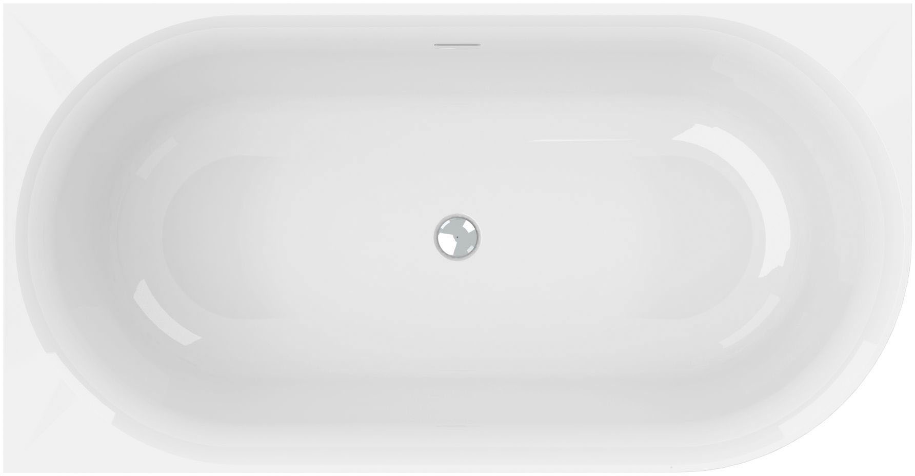 OTTOFOND Badewanne »Mince Corner XS rechts 155 cm weiß«, (1 tlg.), inkl. Ablaufgarnitur, Schlitzüberlauf, Fußgestell, schmale Wannenkante
