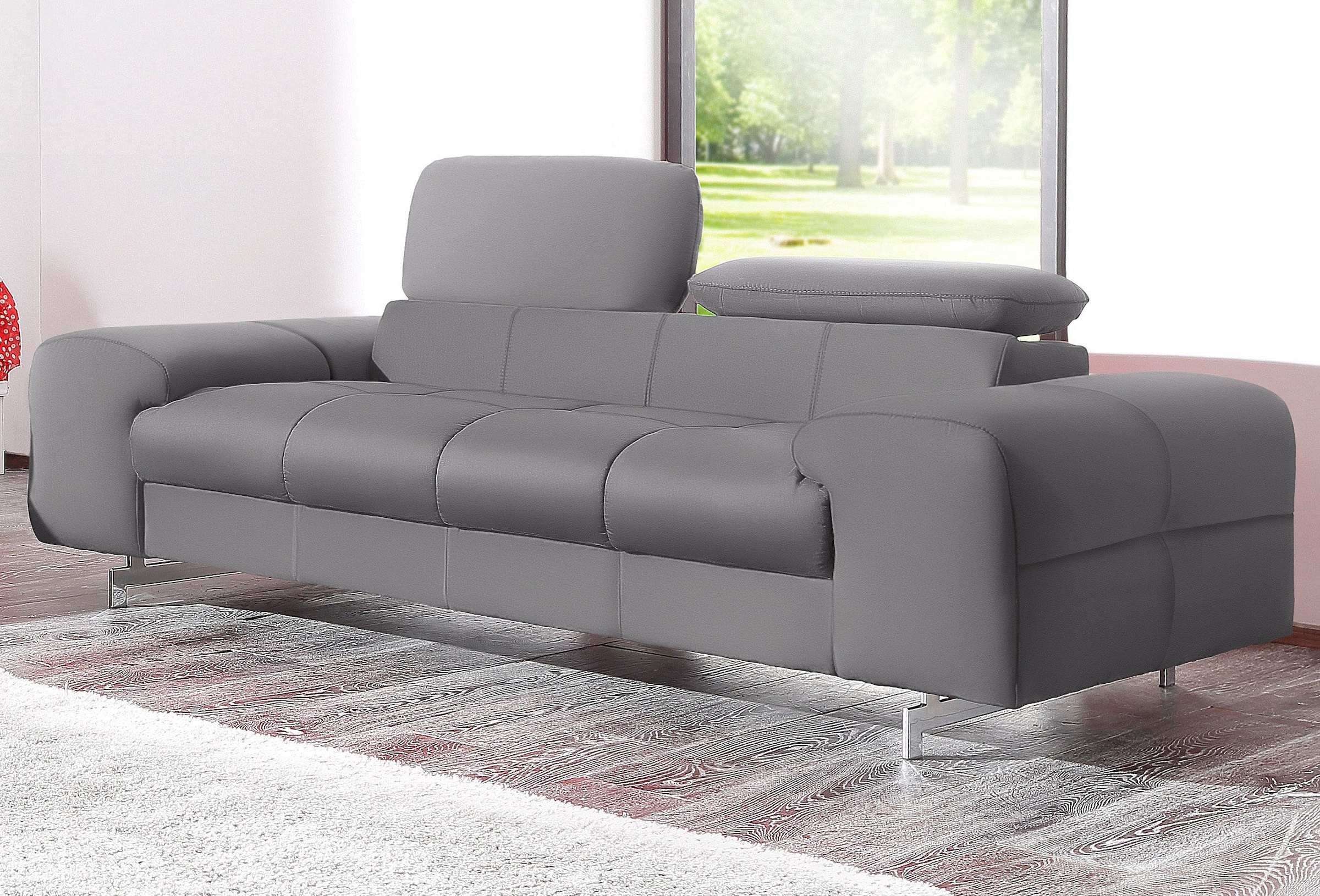 COTTA 2-Sitzer "Chef" Big-Sofa mit Kopfteilverstellung, edle Metallkufen