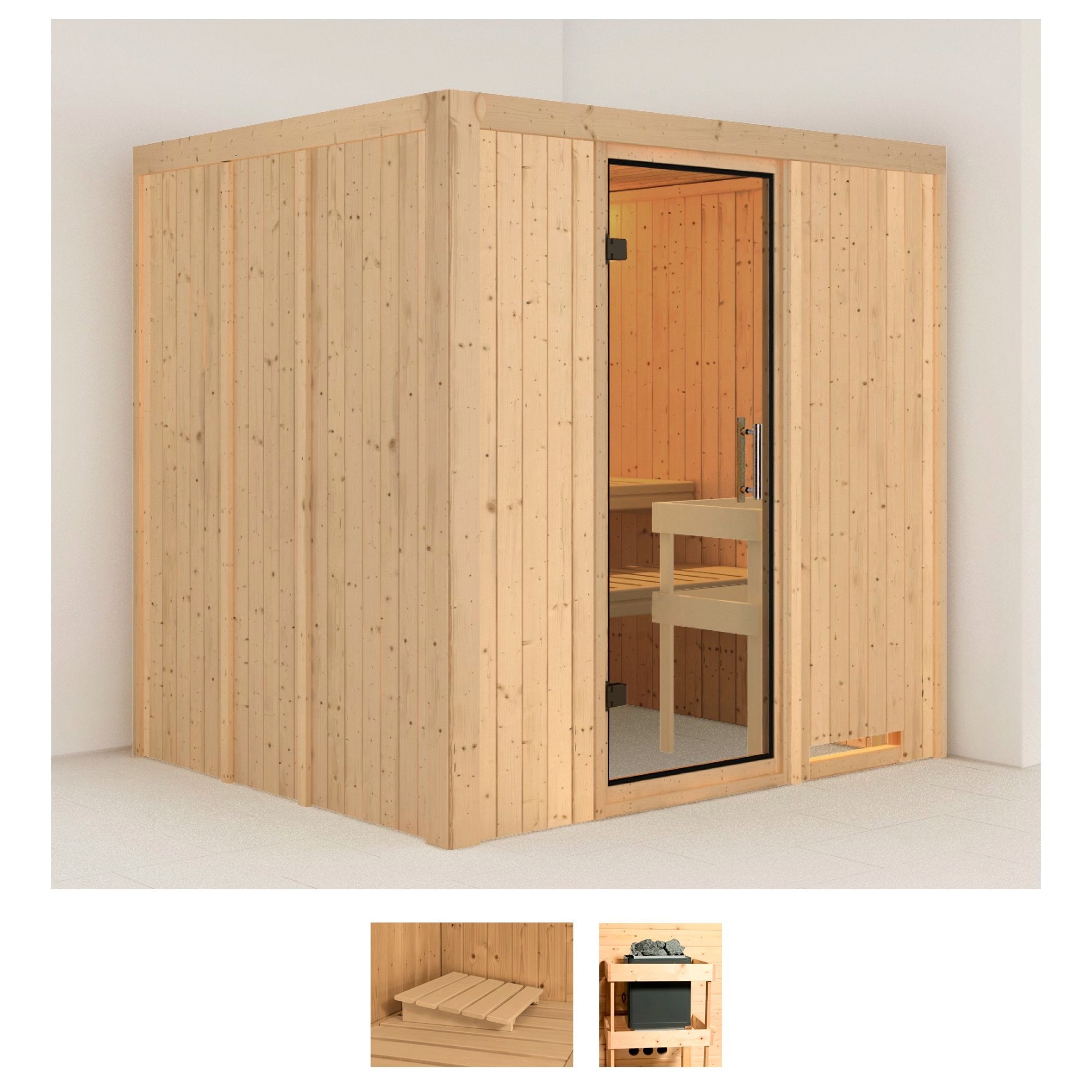 Karibu Sauna "Dima" Set, ohne Ofen