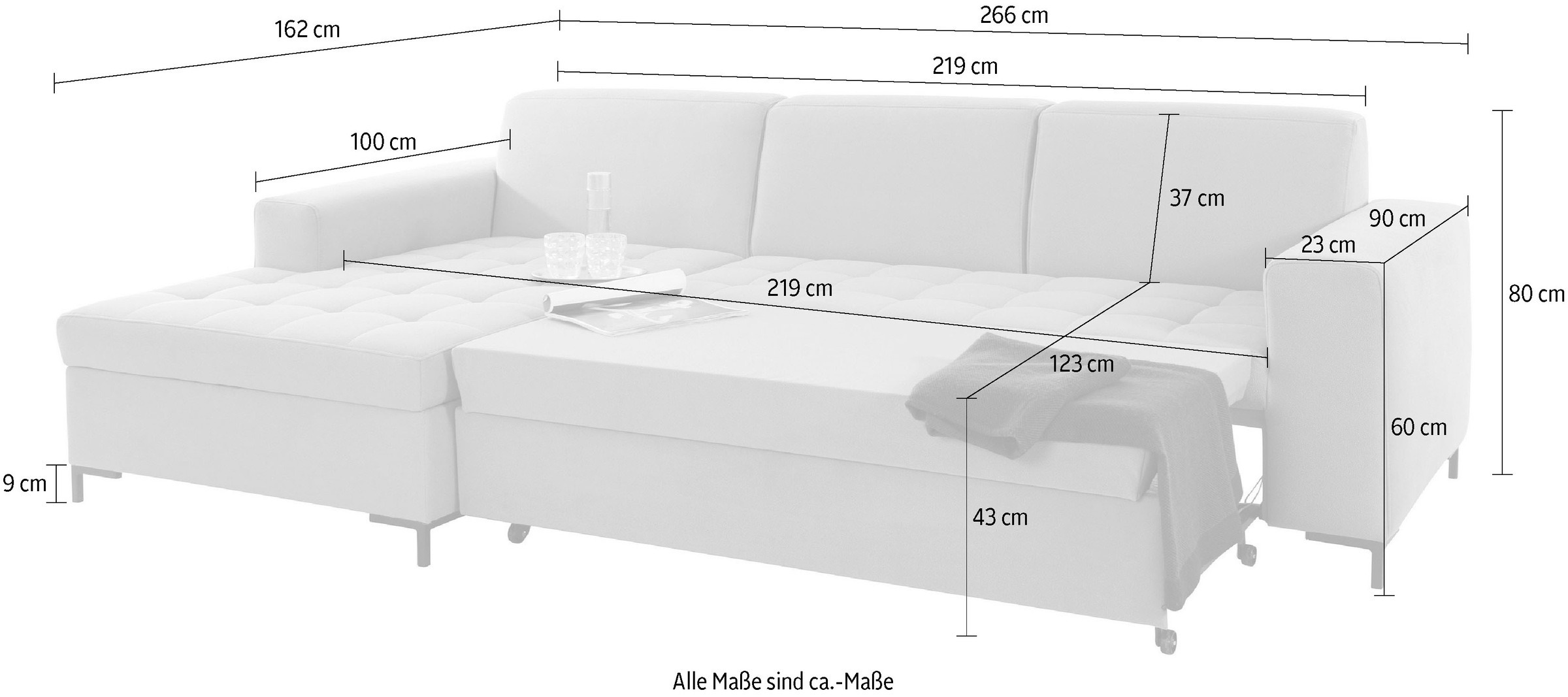 OTTO products Ecksofa »Grazzo L-Form«, hochwertige Stoffe aus recyceltem Material, Steppung im Sitzbereich