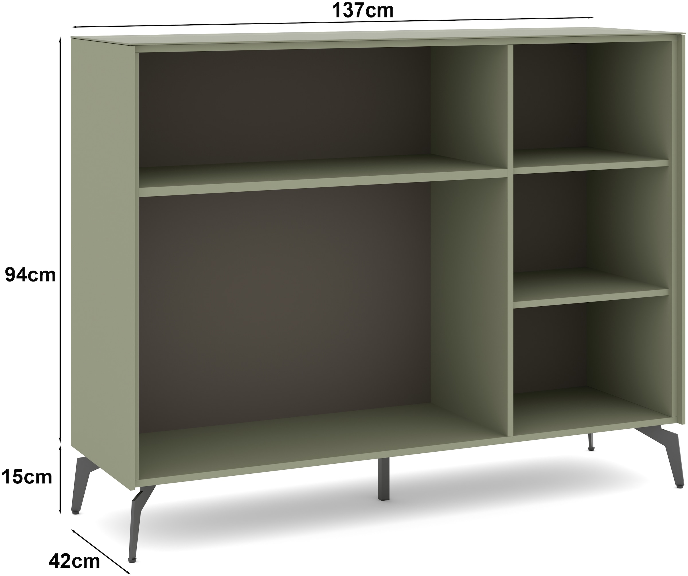 set one by Musterring Sideboard »Reno« 1 Stk. tlg. Mit Winkelfuß in diversen Farben, 109 cm Höhe & Farbauswahl