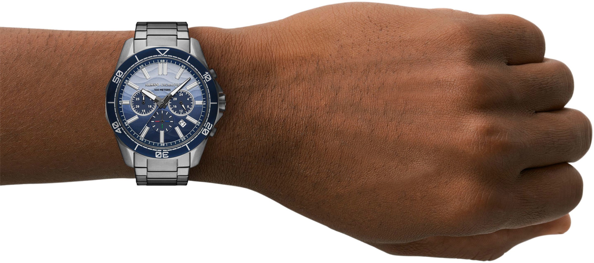 ARMANI EXCHANGE Chronograph, Quarzuhr, Armbanduhr, Herrenuhr, Edelstahlarmband, analog, Tag