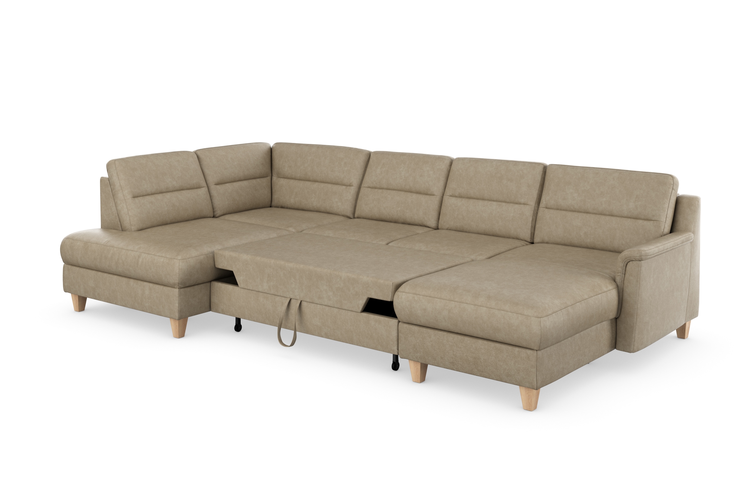 sit&more Wohnlandschaft »Farö U-Form«, inklusive Federkern, wahlweise mit Bettfunktion und Bettkasten