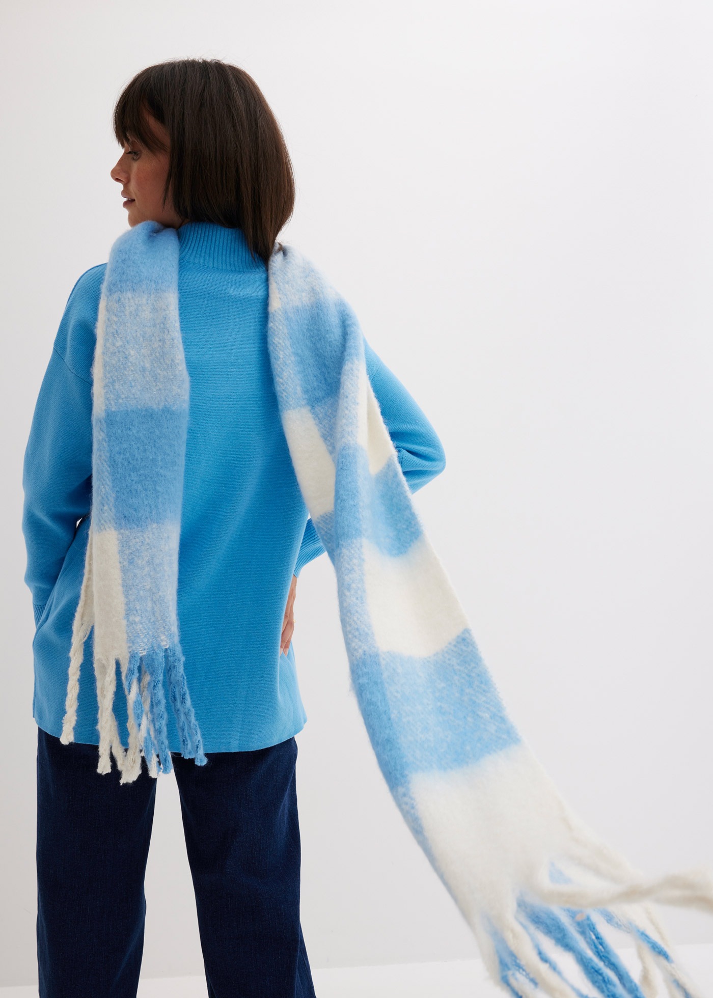 Thumbnail - bonprix Strickpullover "Gerippter Pullover aus reiner Baumwolle" aus reiner Baumwolle, mit Stehkragen, in Oversize-Passf...