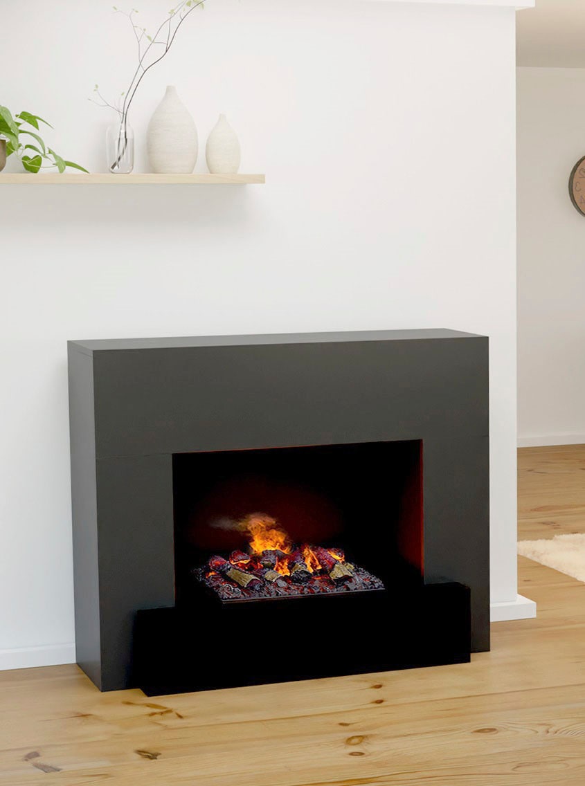 GLOW FIRE HAUPTMANN Wasserdampf Kamin - Elektrokamin Mit 3D LED Flammen & Knistereffekt - 110x90x45cm Weiß Mit Fernbedienung