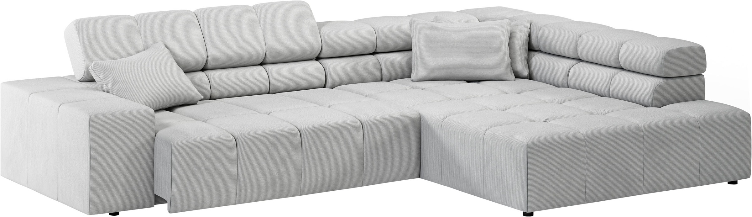 INOSIGN Ecksofa »Ancona incl. Kopfteilverstellung, OTTOs Choice, Breite 319cm, L-Form«, wahlweise motorische Sitztiefenverstellung, auch in Cord + Easy Care