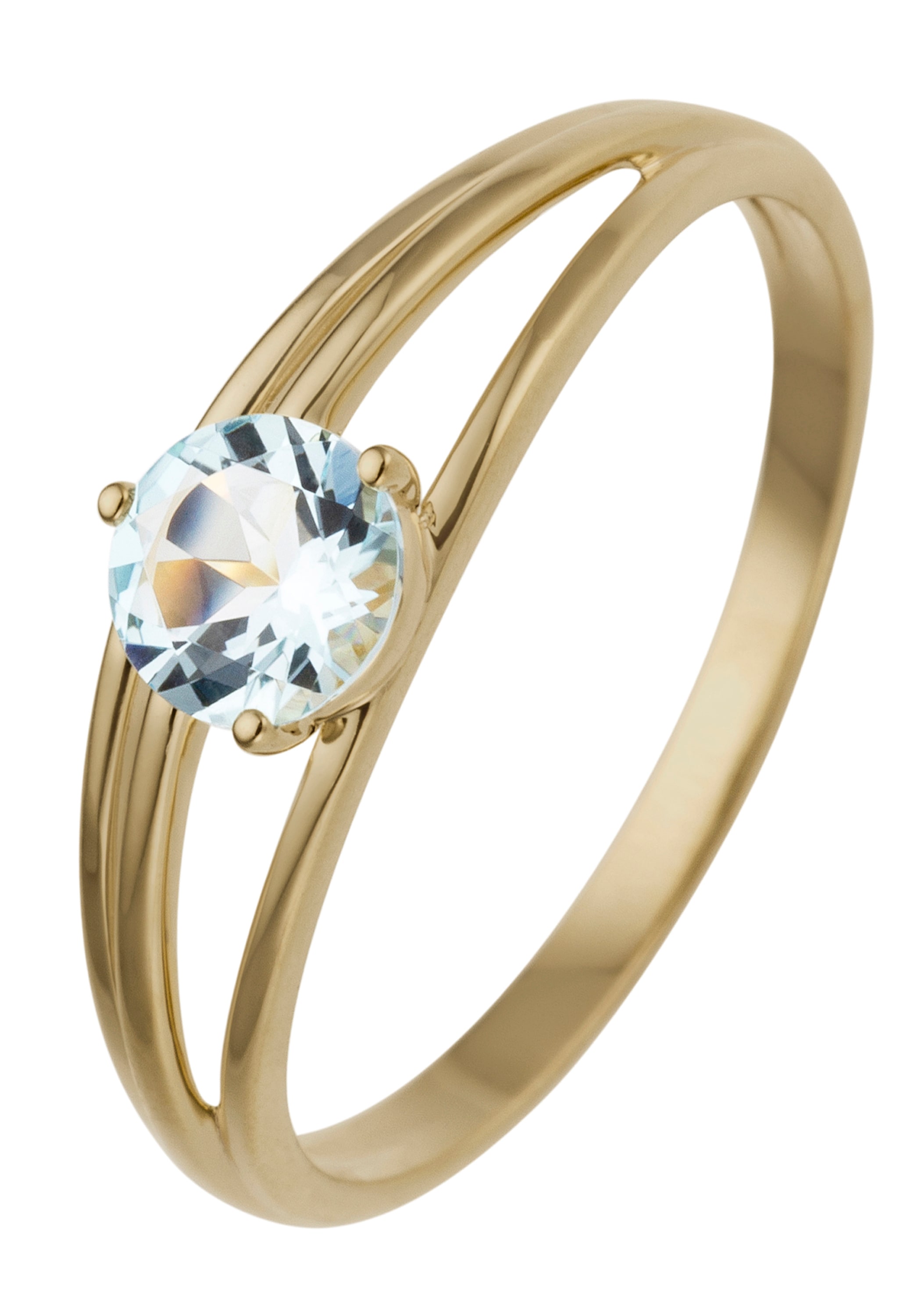 Fingerring, 585 Gold mit Blautopas