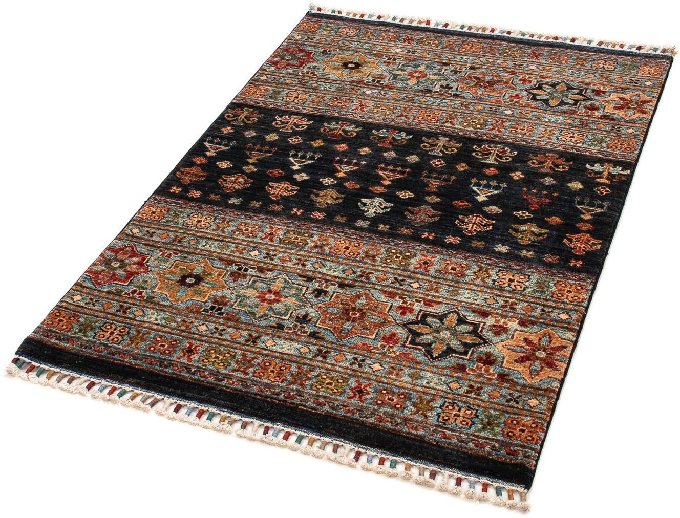 morgenland Orientteppich "Ziegler - Modern - 116 x 80 cm - dunkelblau", rechteckig, 6 mm Höhe, Wohnzimmer, Handgeknüpft,