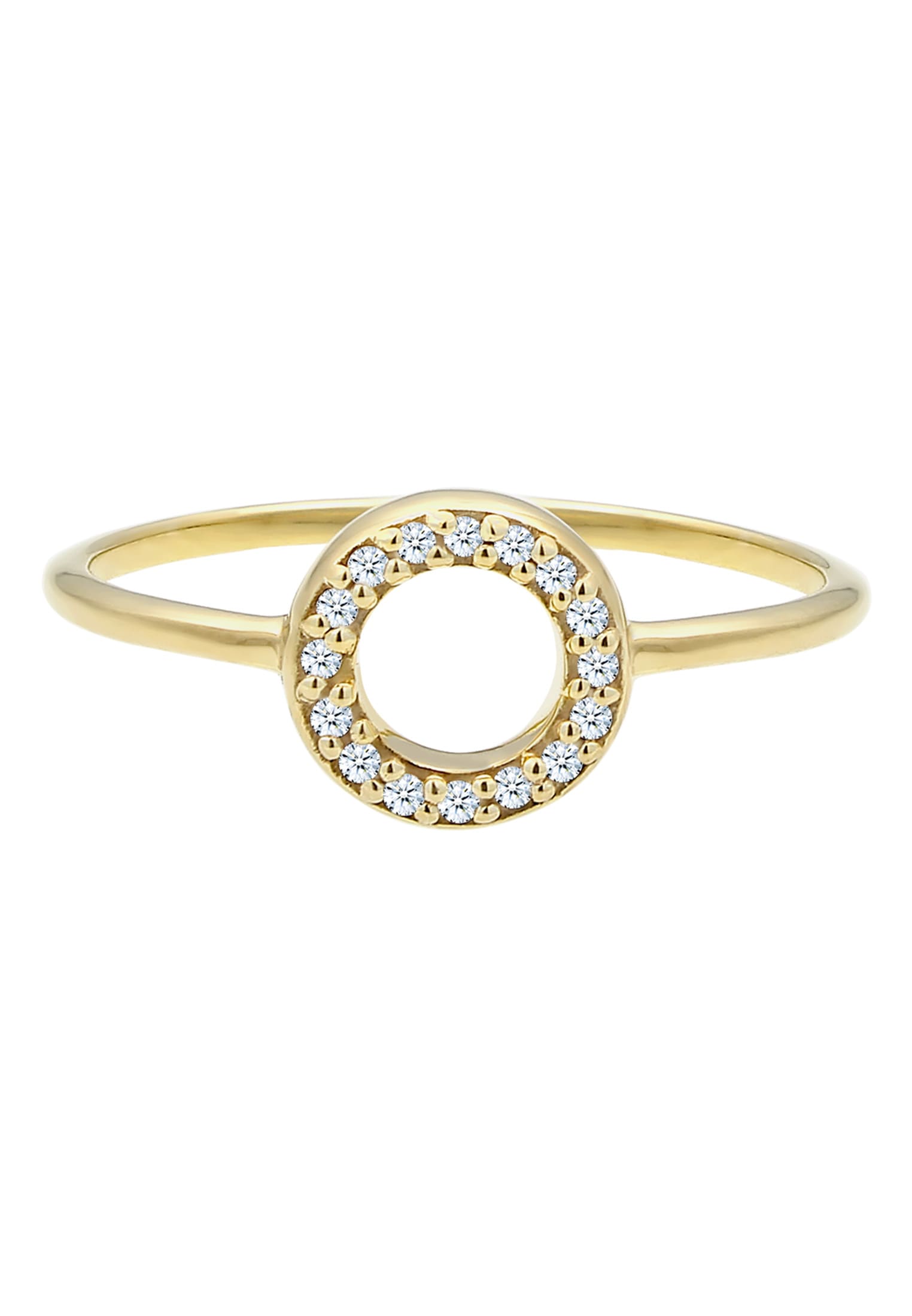 Elli DIAMONDS Verlobungsring »Kreis Geo Diamant Verlobung 0.08 ct. 375 Gelbgold«