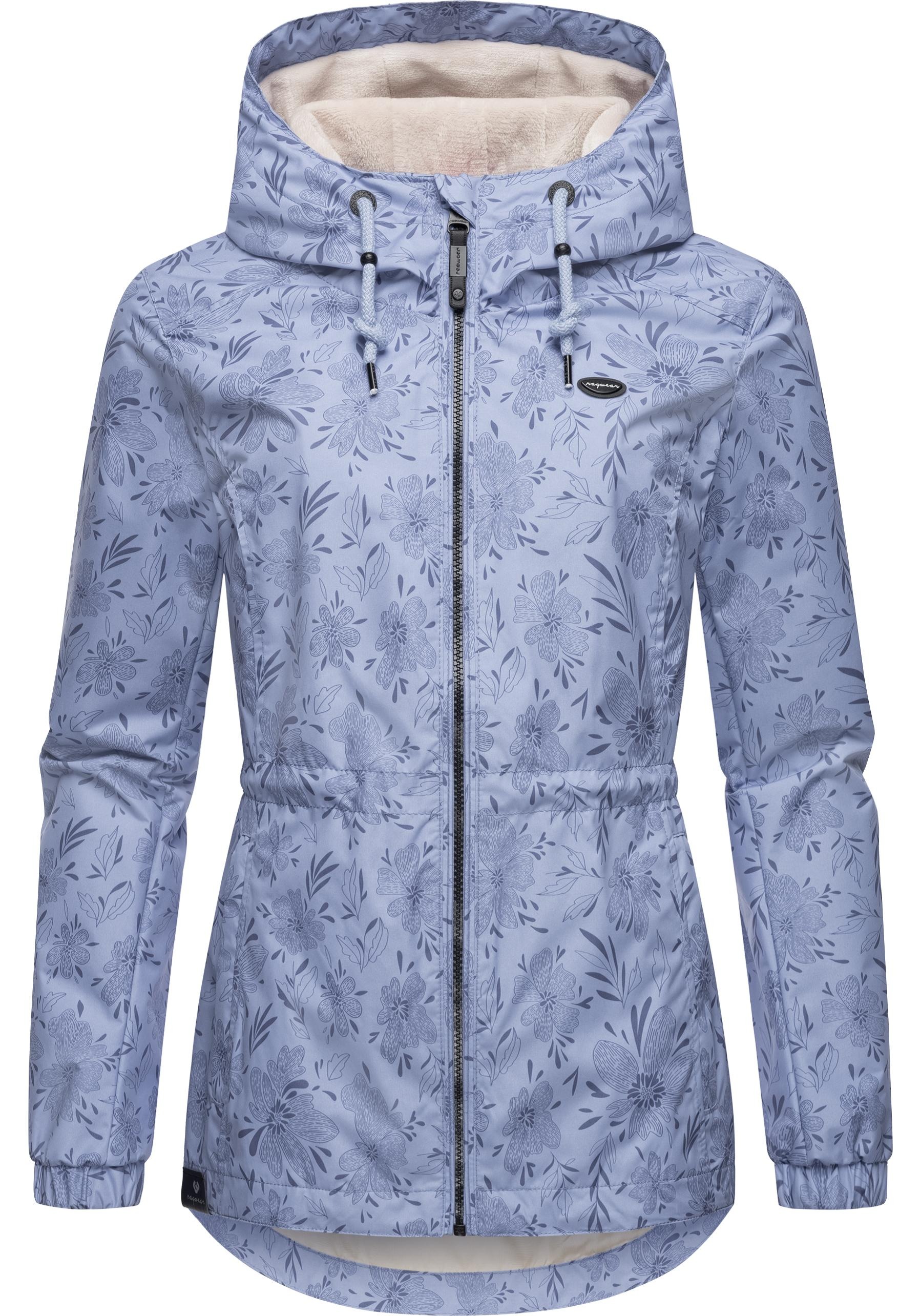 Ragwear Outdoorjacke "Dankka Spring", mit Kapuze, stylische Damen Übergangsjacke mit floralem Allover-Print