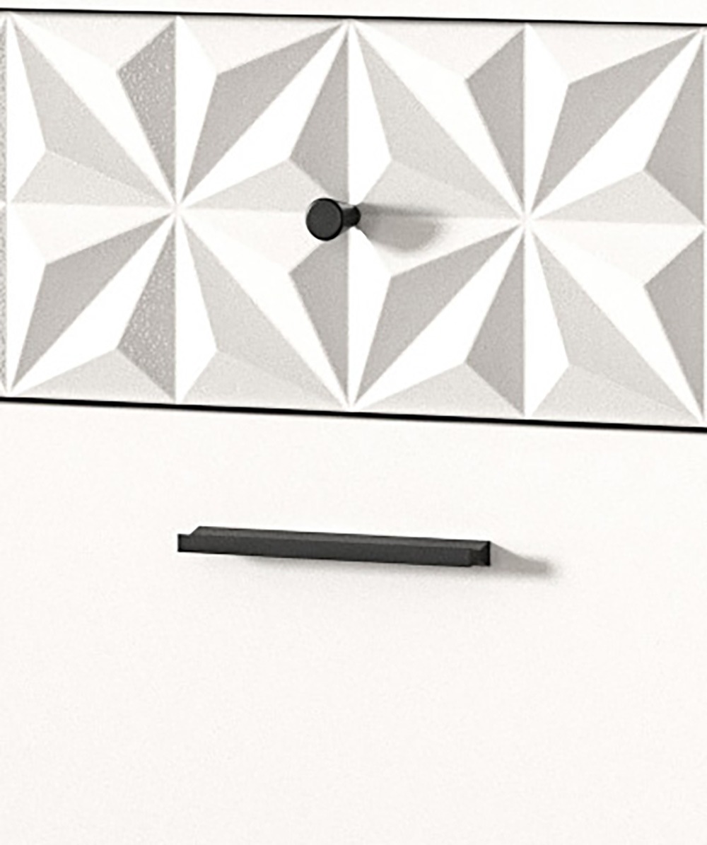 INOSIGN Garderoben-Set »VICENZA, 4-tlg., mit foraler Ornamentabsetzung in der Front«, (4 St.), best. aus.: Garderobenschrank, Schuhschrank, Spiegelschrank & Paneel