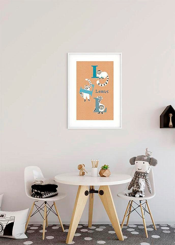 »ABC Komar Animal Kinderzimmer, | BAUR Poster Schlafzimmer, Buchstaben, L«, (1 St.), Wohnzimmer