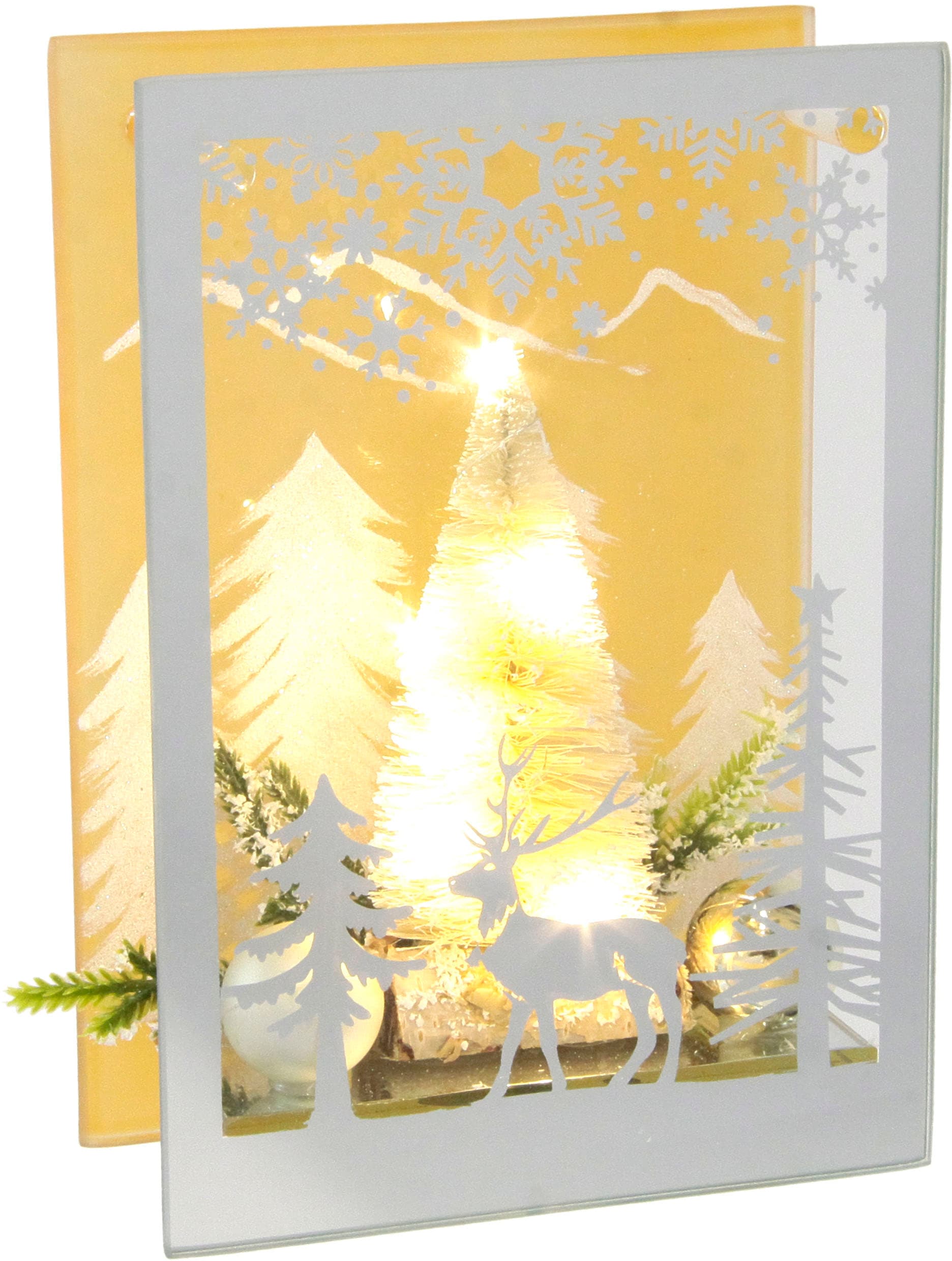Dekoration Glas«, kaufen und Tannenbaum, Dekoobjekt BAUR 3D I.GE.A. Mit Licht mini LED | »Aus Bild