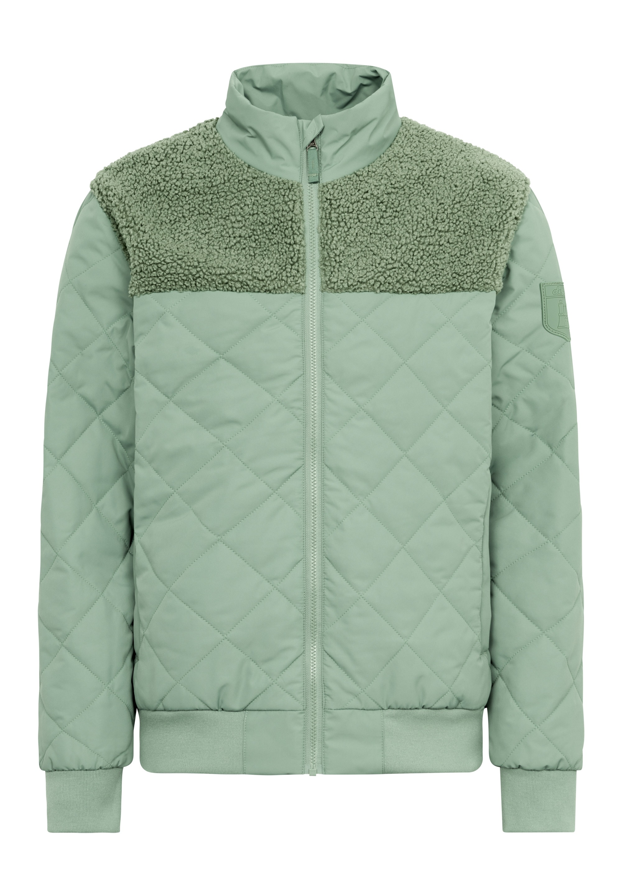 Derbe Fleecejacke »Quiltholm«, gesteppt, Fleece im oberen Anteil, silberne Details