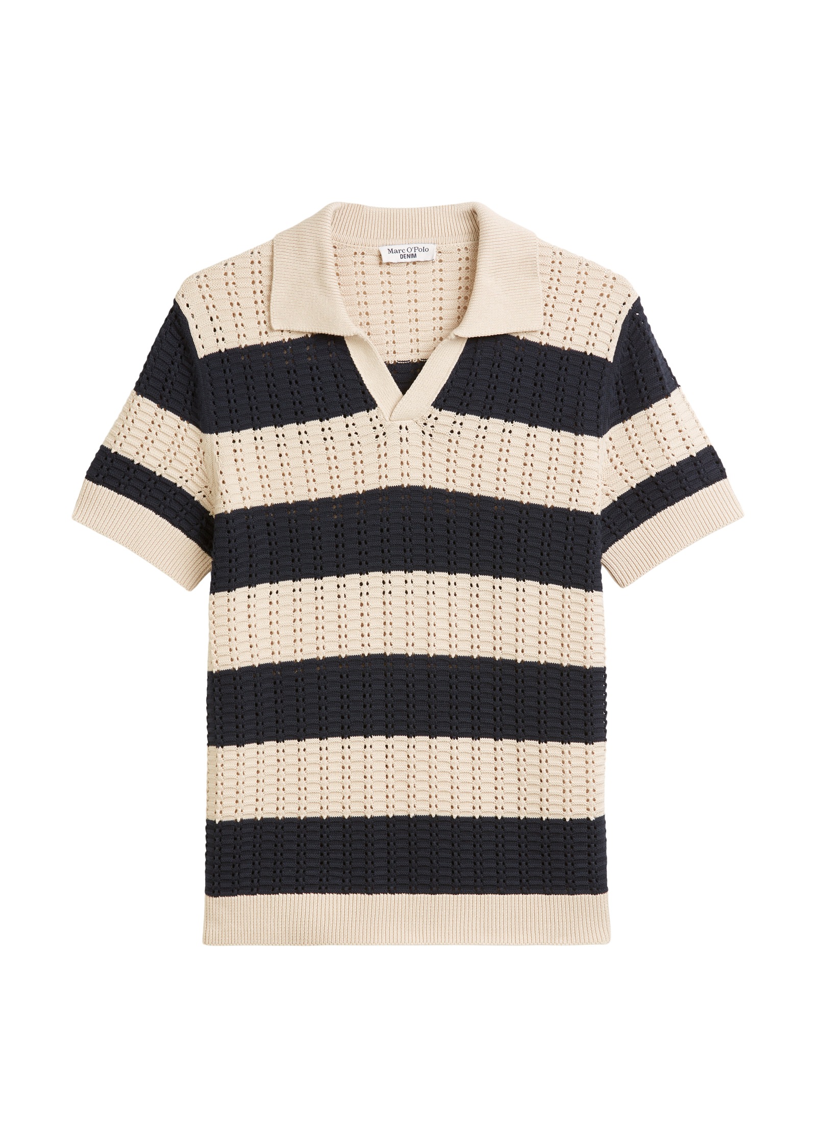 Marc O'Polo DENIM Poloshirt, markantes Loch-Strickmuster