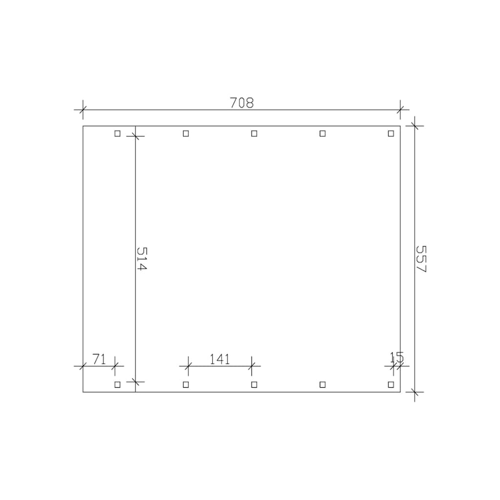 Skanholz Doppelcarport »Friesland«, Fichtenholz, 514 cm, braun