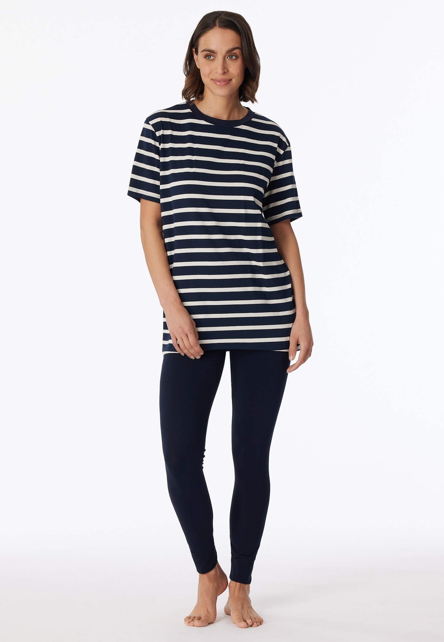 Schiesser Schlafanzug "Casual Essentials" 2 Stk. tlg., mit längerem Schnitt günstig online kaufen