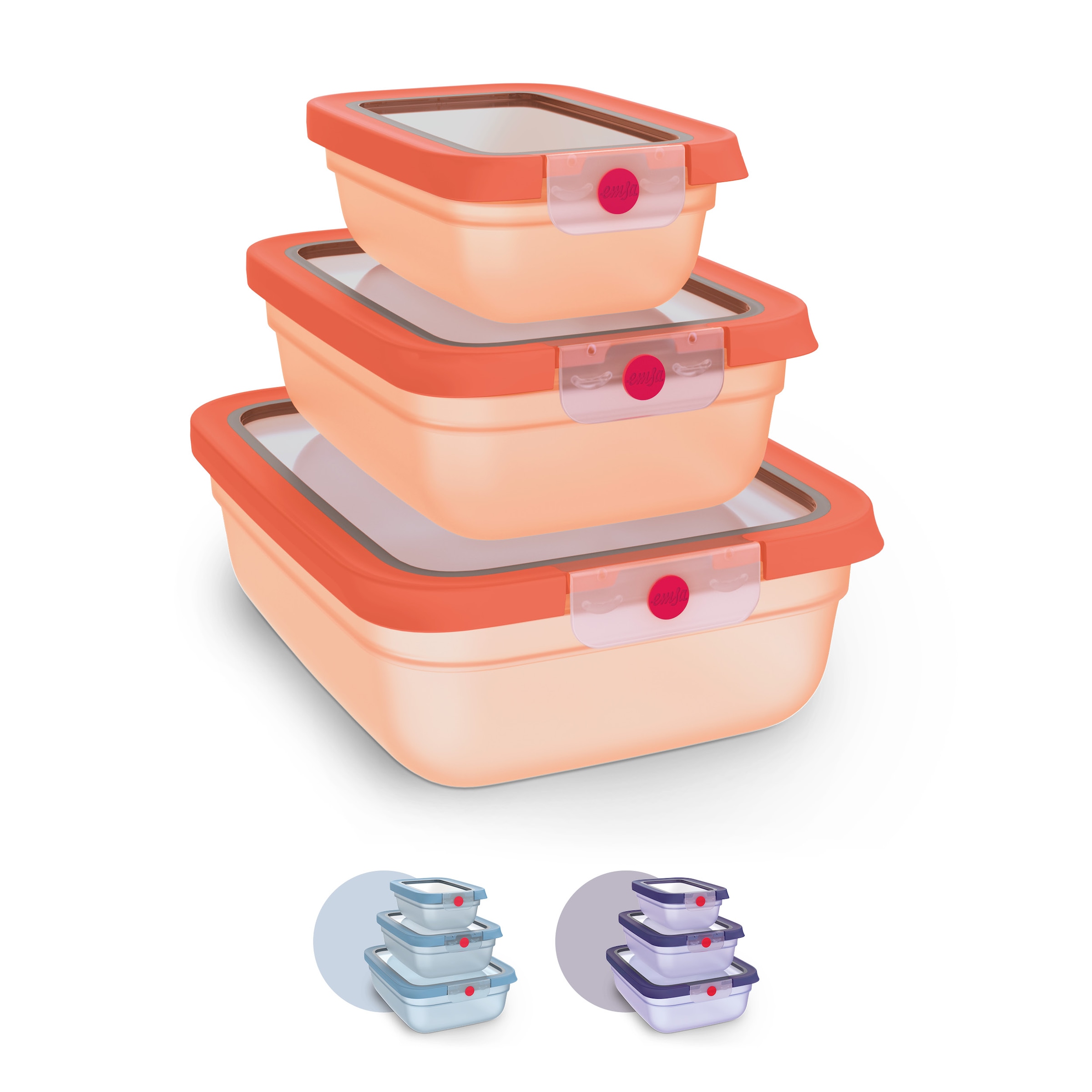 Emsa Frischhaltedose "oneClick" Set, 3 tlg. tlg. verschlossen mit nur 1 x K günstig online kaufen